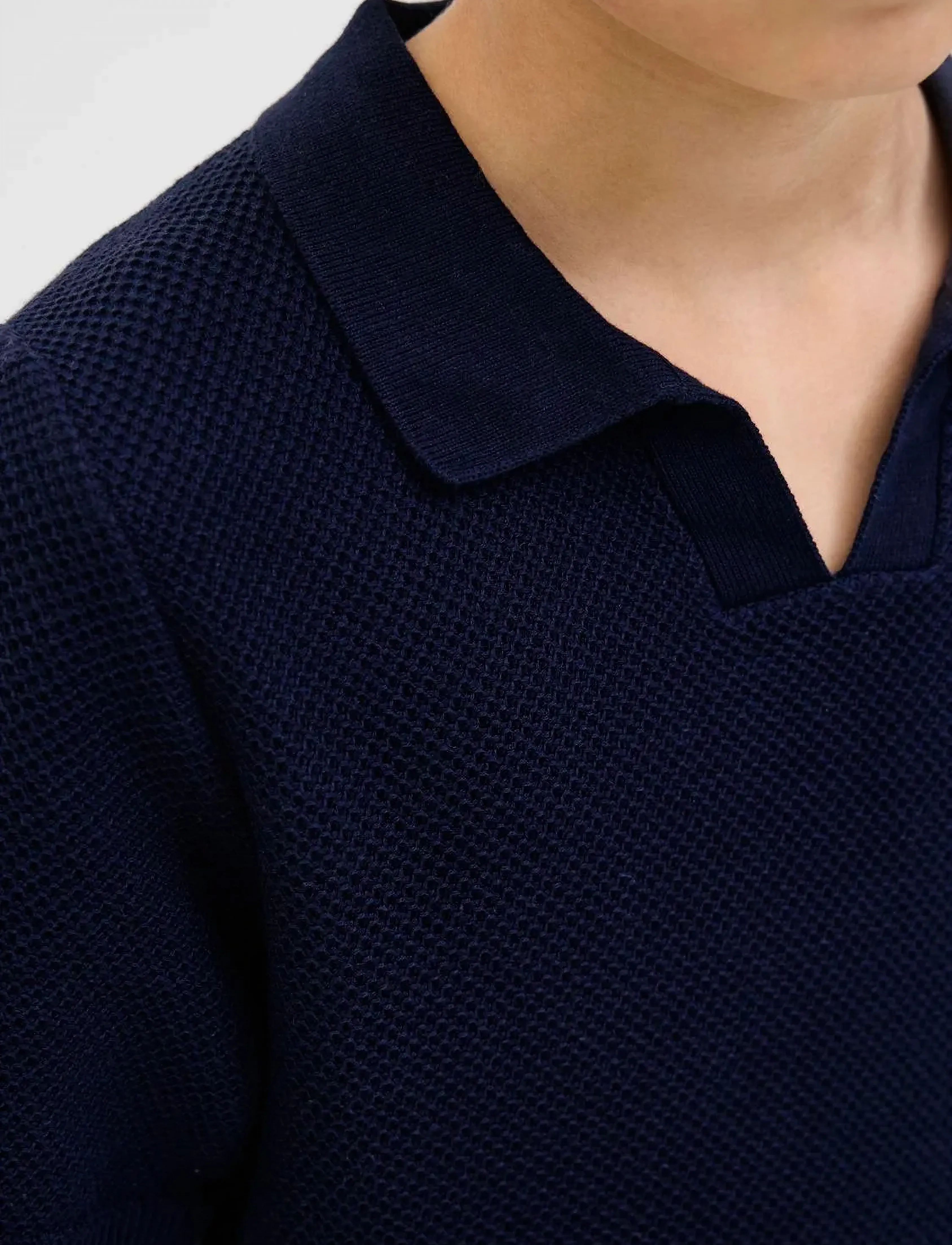 Jack & Jones - JPRCCEASTON KNIT SPLIT NECK SS JNR - poloer - night sky - 2