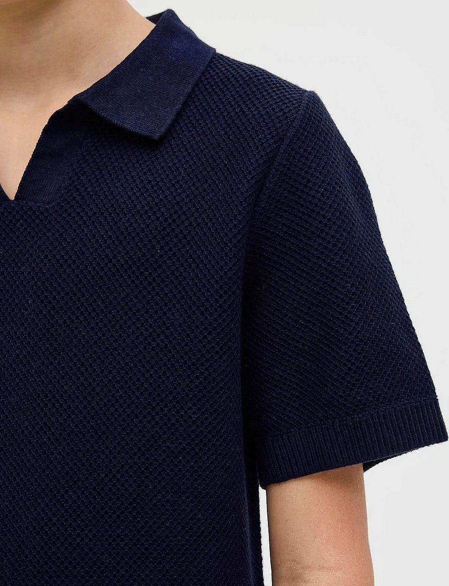 Jack & Jones - JPRCCEASTON KNIT SPLIT NECK SS JNR - kurzärmelig - night sky - 3