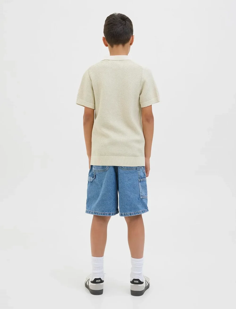 Jack & Jones - JPRCCEASTON KNIT SPLIT NECK SS JNR - kurzärmelig - whitecap gray - 4
