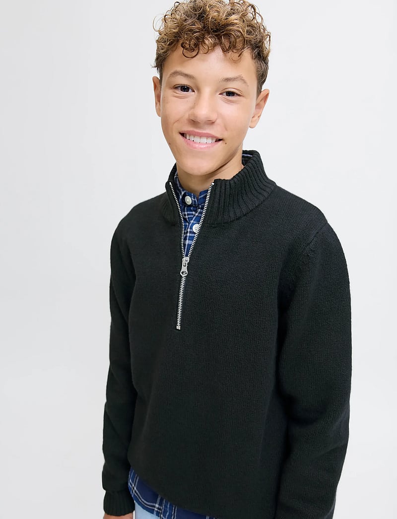 Jack & Jones - JORNORREBRO KNIT HALF ZIP JNR - trøjer - black - 4