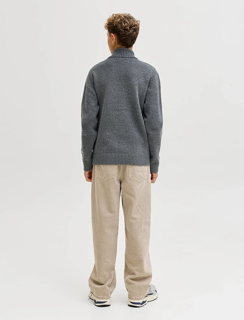 Jack & Jones - JORNORREBRO KNIT HALF ZIP JNR - jumpers - dark grey melange - 3