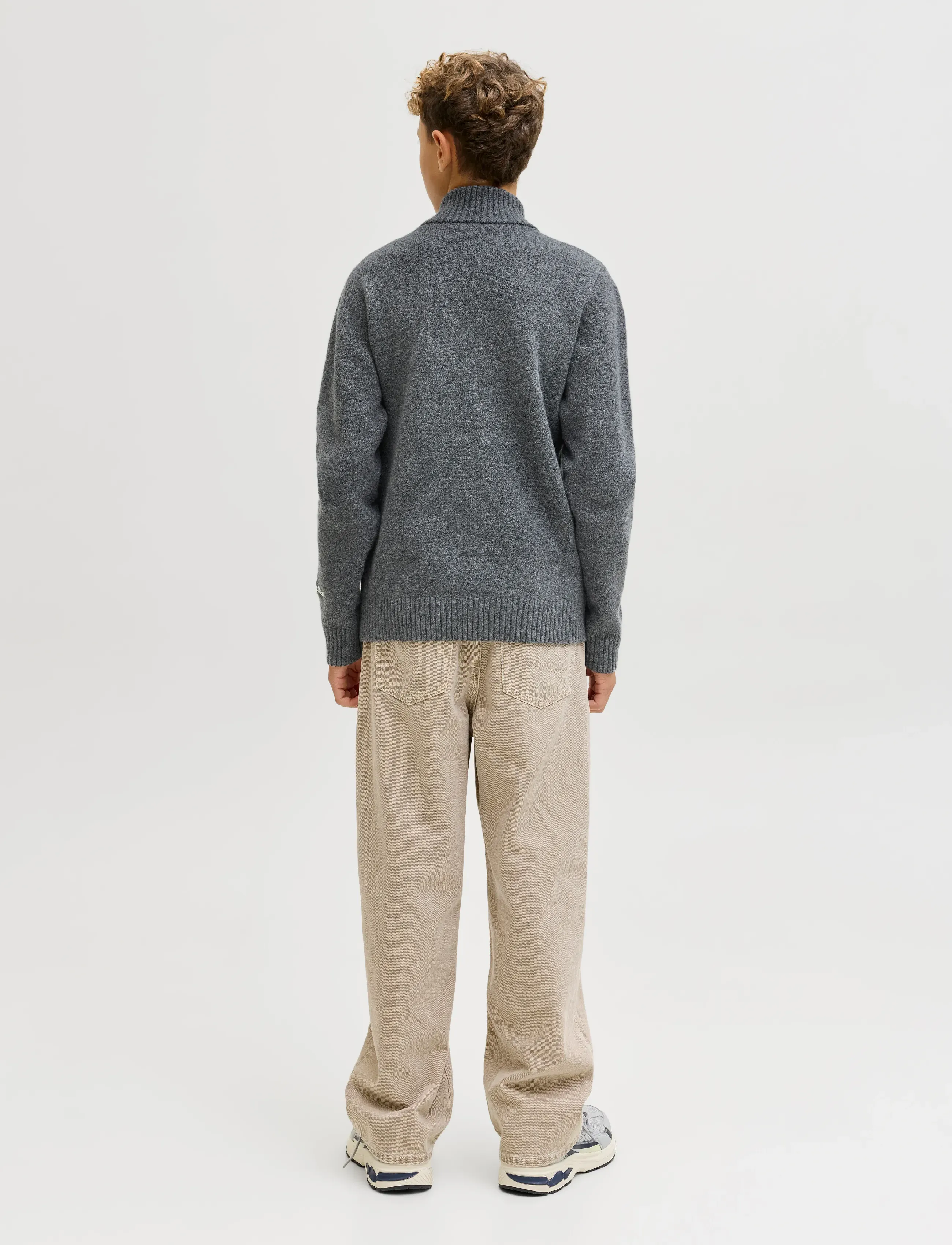 Jack & Jones - JORNORREBRO KNIT HALF ZIP JNR - peysur - dark grey melange - 3