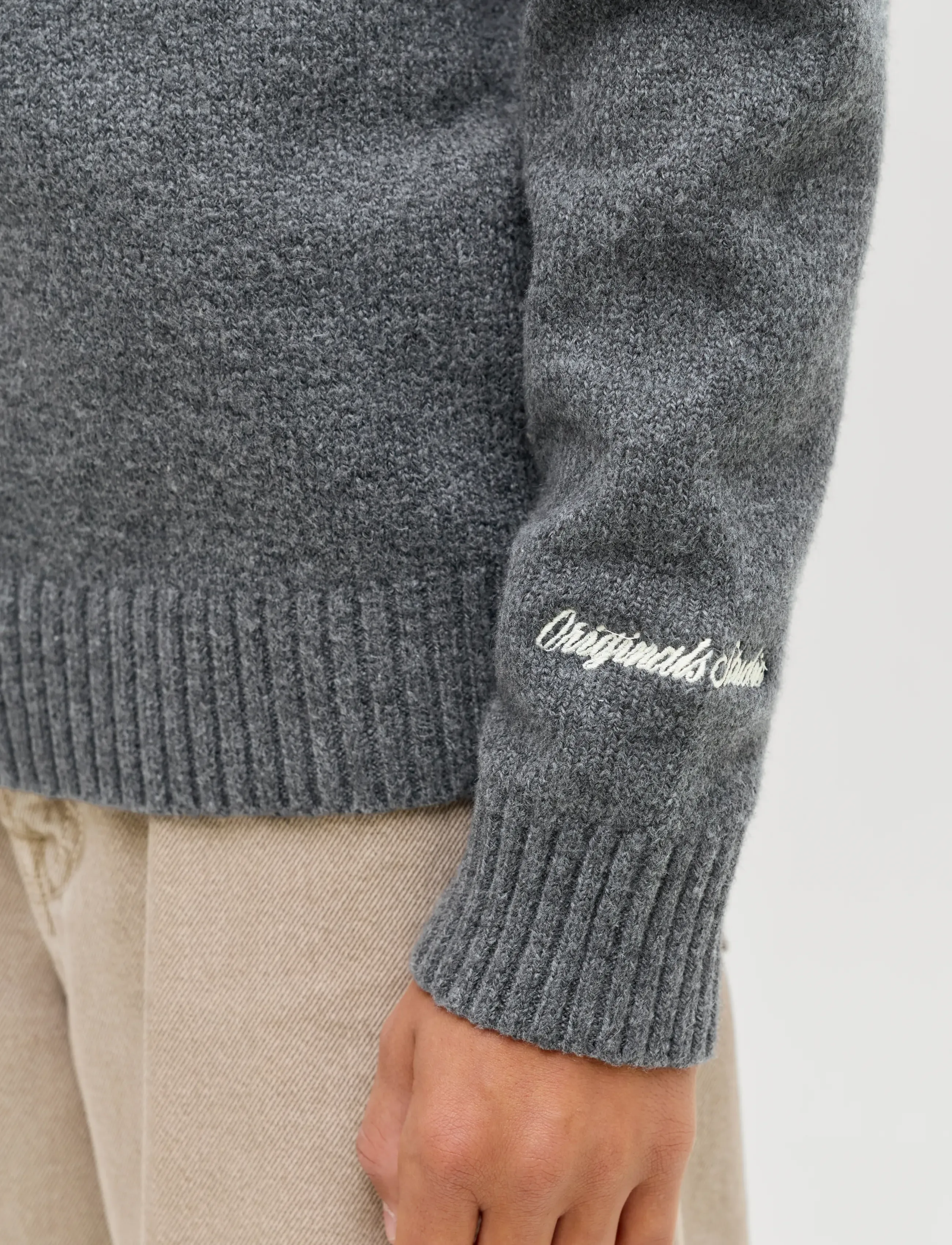 Jack & Jones - JORNORREBRO KNIT HALF ZIP JNR - peysur - dark grey melange - 4