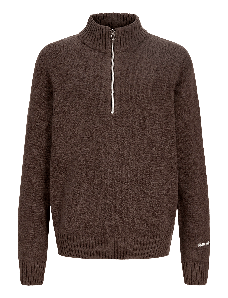 Jack & Jones - JORNORREBRO KNIT HALF ZIP JNR - trøjer - mulch - 0
