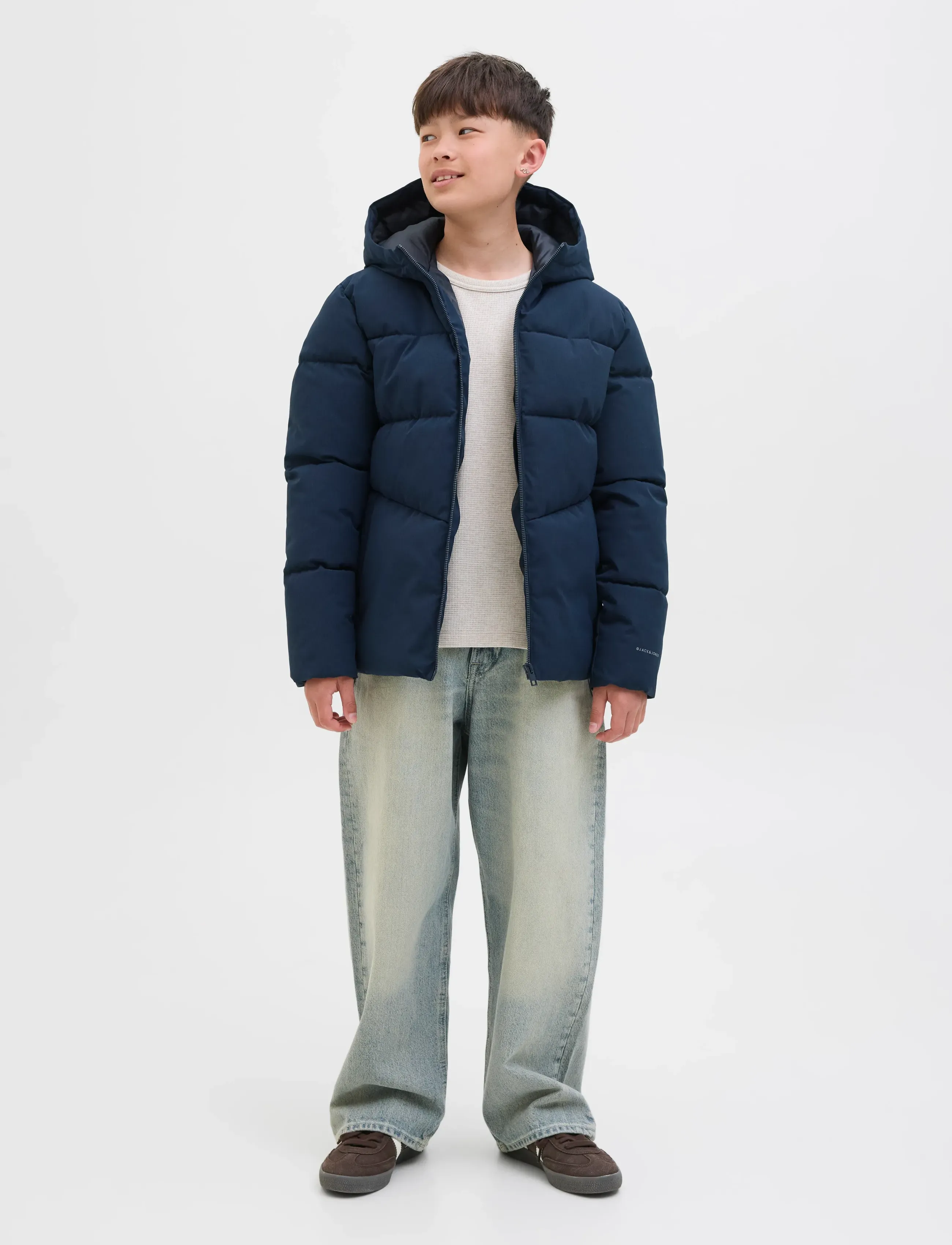 Jack & Jones - JJGLOBAL PUFFER JACKET JNR - winter jackets - sky captain - 4