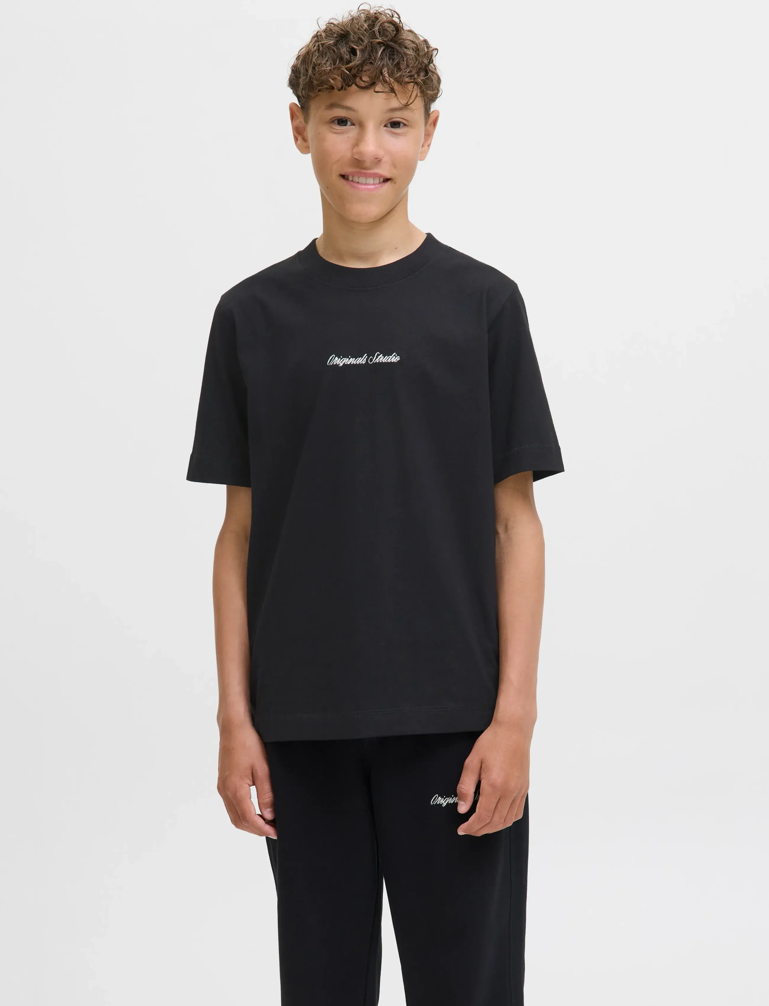 Jack & Jones Jornorrebro Emb Tee Ss Cn Noos Jnr, 152, T-shirts, Schwarz - Short-sleeved, Kinder