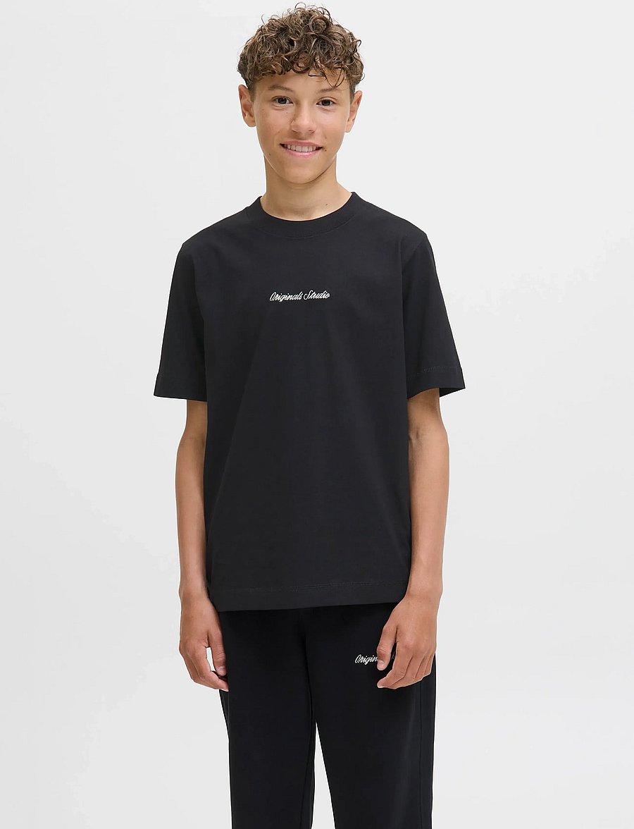 Jack & Jones - JORNORREBRO EMB TEE SS CN NOOS JNR - kurzärmelige - black - 0