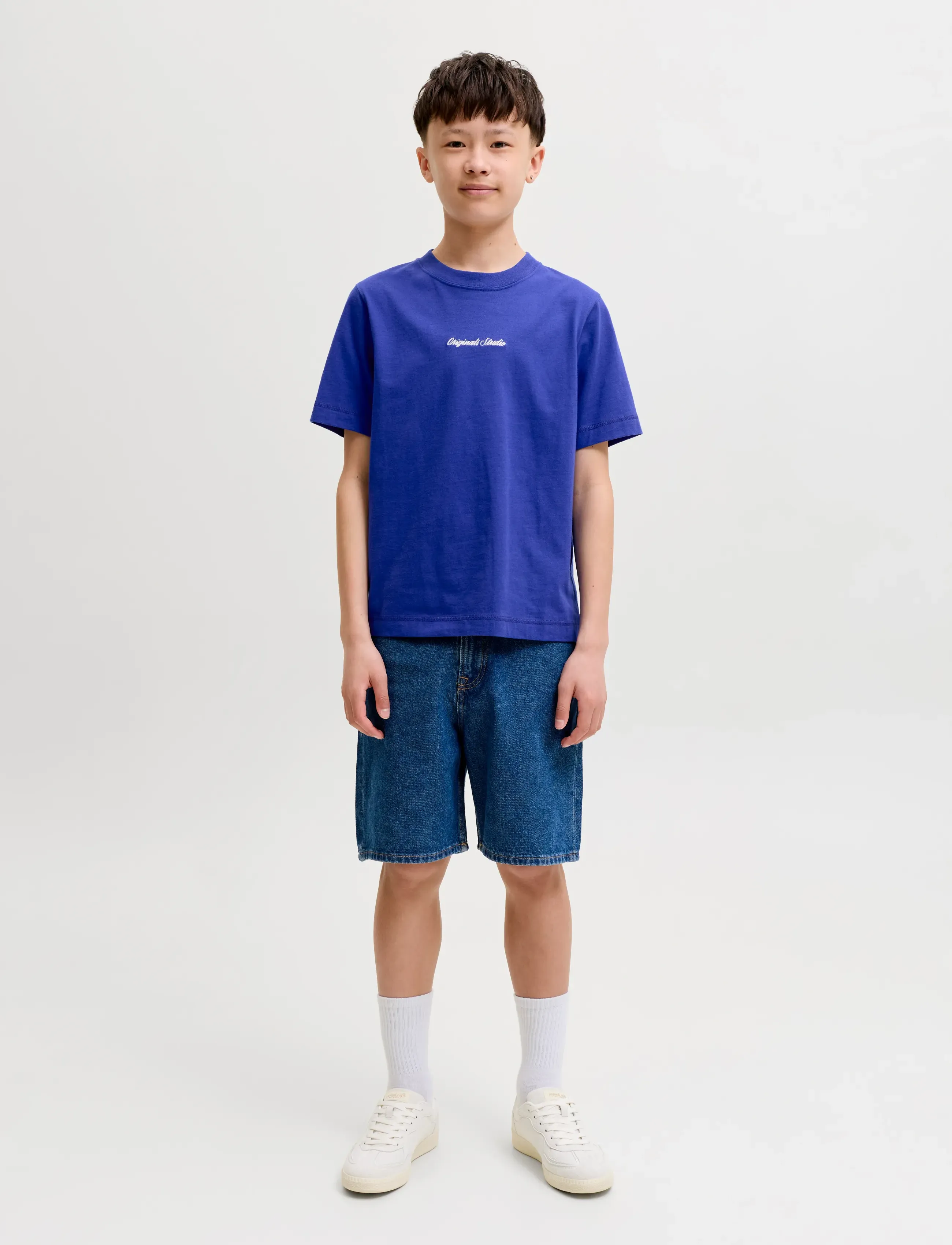 Jack & Jones - JORNORREBRO EMB TEE SS CN NOOS JNR - kortærmede t-shirts - bluing - 4