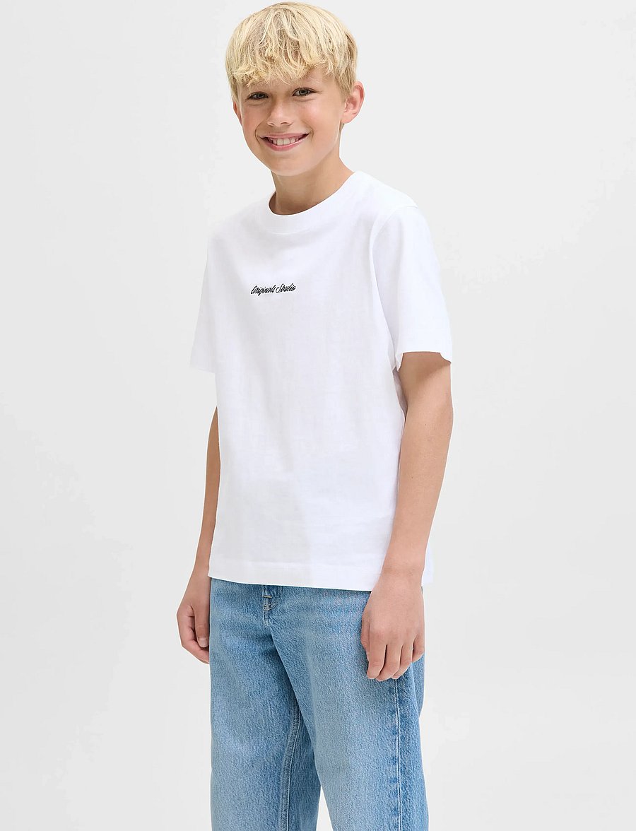 Jack & Jones - JORNORREBRO EMB TEE SS CN NOOS JNR - kurzärmelige - bright white - 0