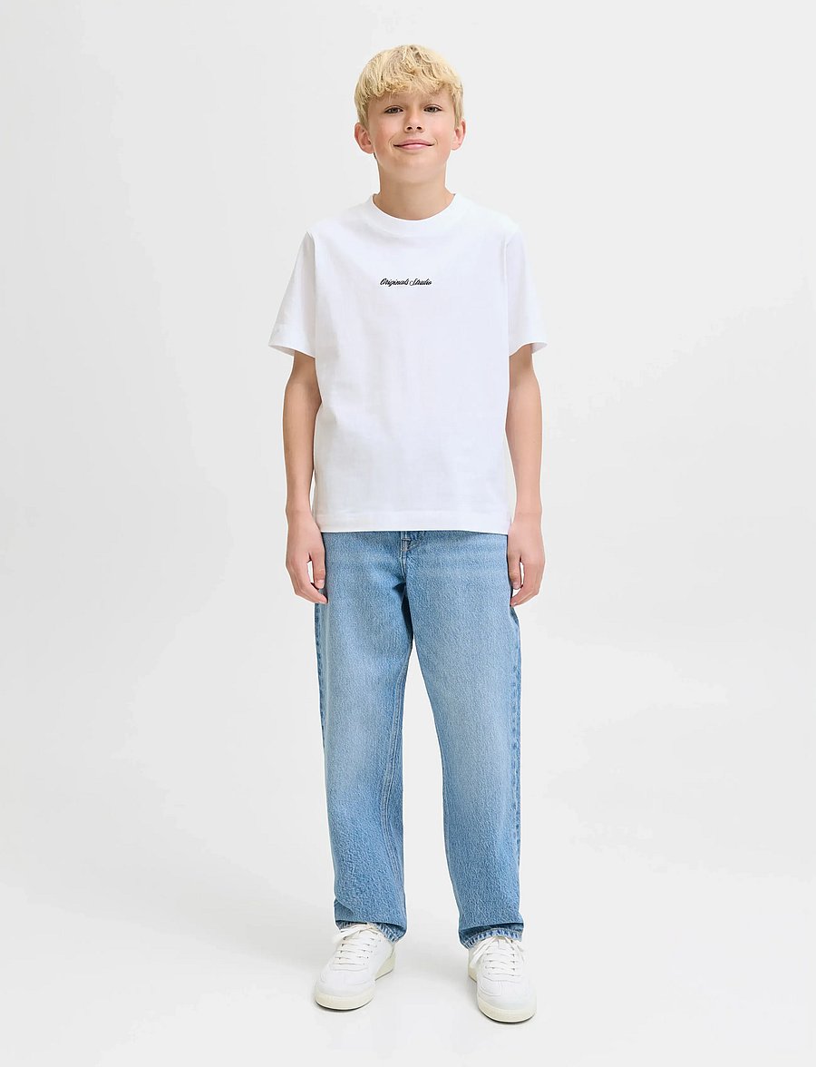 Jack & Jones - JORNORREBRO EMB TEE SS CN NOOS JNR - kurzärmelige - bright white - 3
