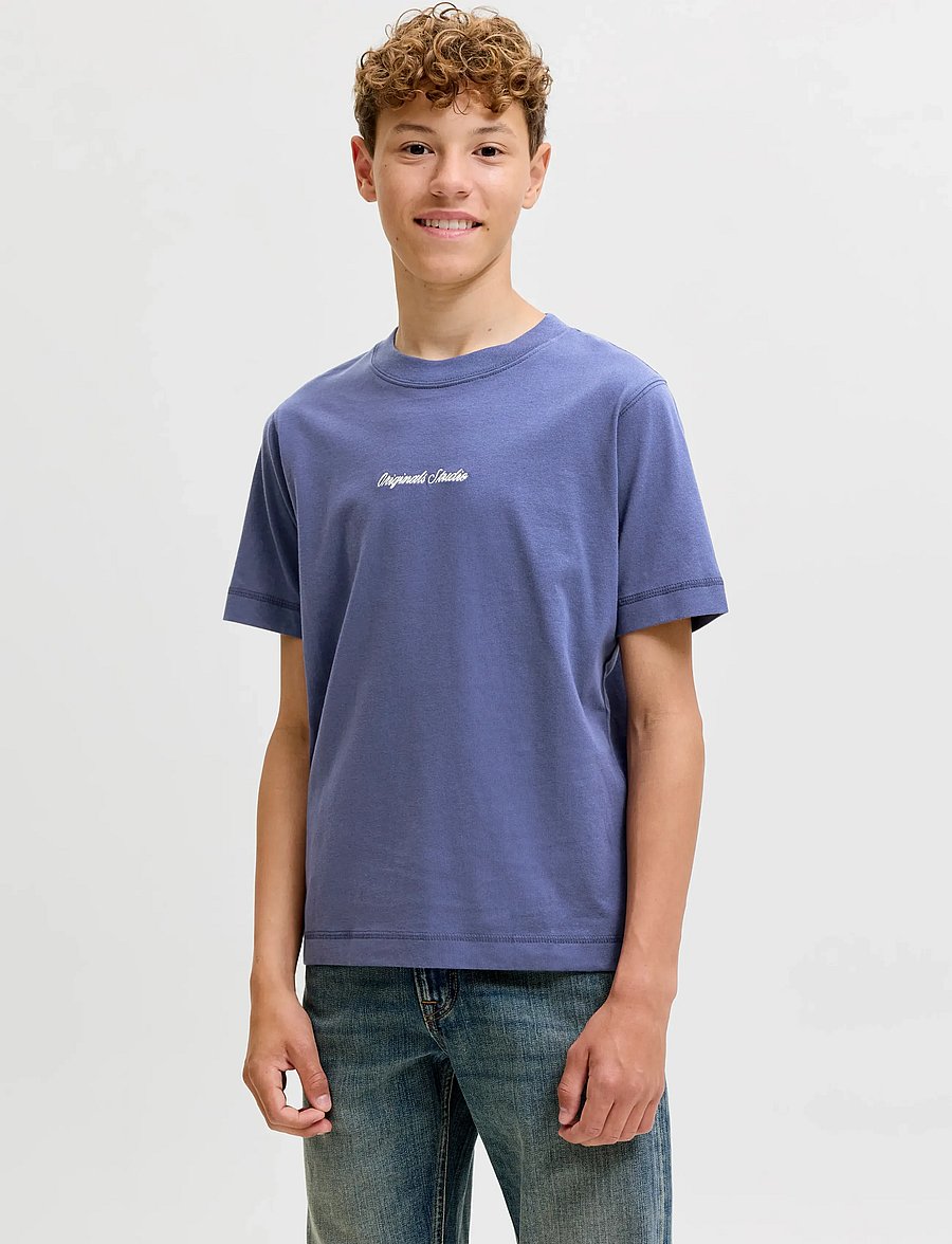 Jack & Jones - JORNORREBRO EMB TEE SS CN NOOS JNR - lühikeste varrukatega t-särgid - crown blue - 0