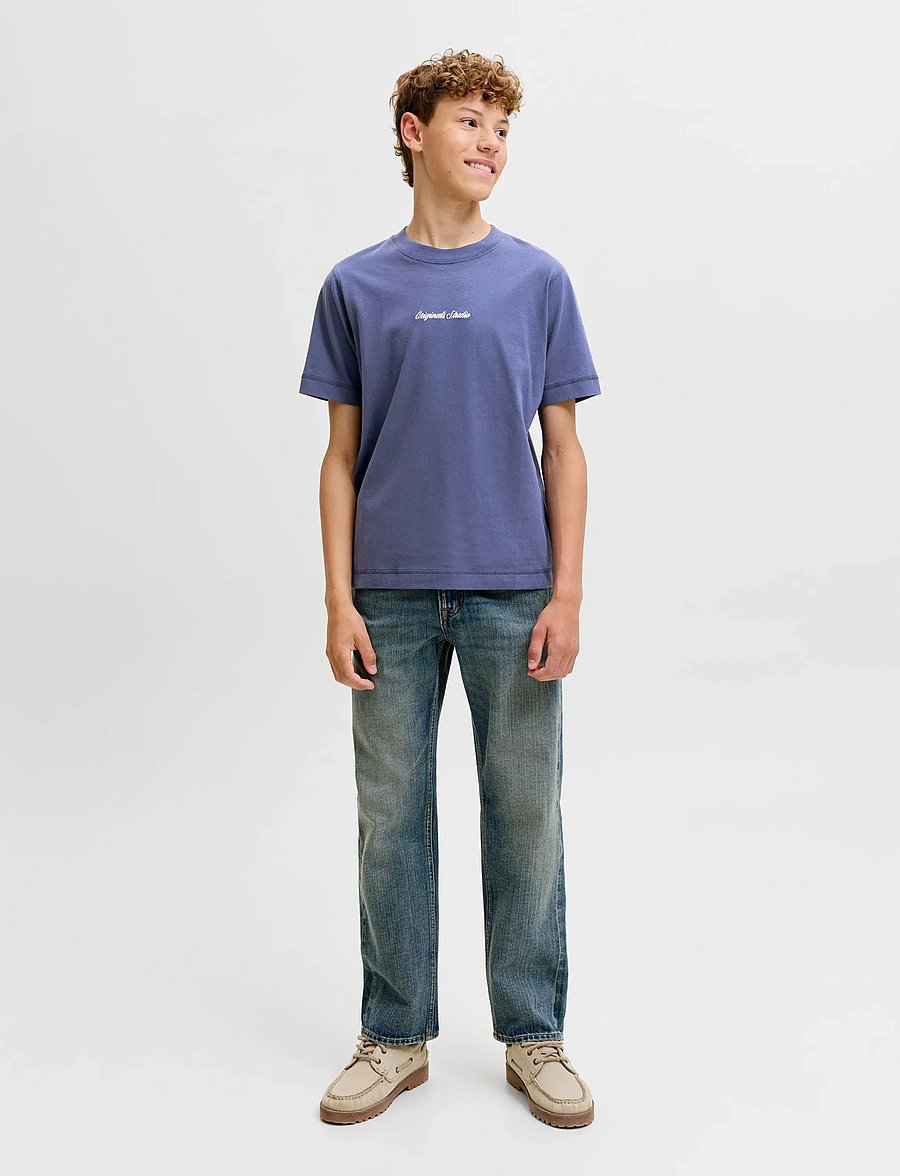 Jack & Jones - JORNORREBRO EMB TEE SS CN NOOS JNR - lühikeste varrukatega t-särgid - crown blue - 4