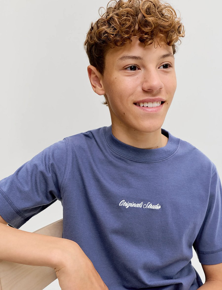 Jack & Jones - JORNORREBRO EMB TEE SS CN NOOS JNR - lühikeste varrukatega t-särgid - crown blue - 5