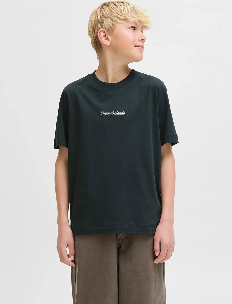 Jack & Jones - JORNORREBRO EMB TEE SS CN NOOS JNR - marškinėliai trumpomis rankovėmis - forest river - 5