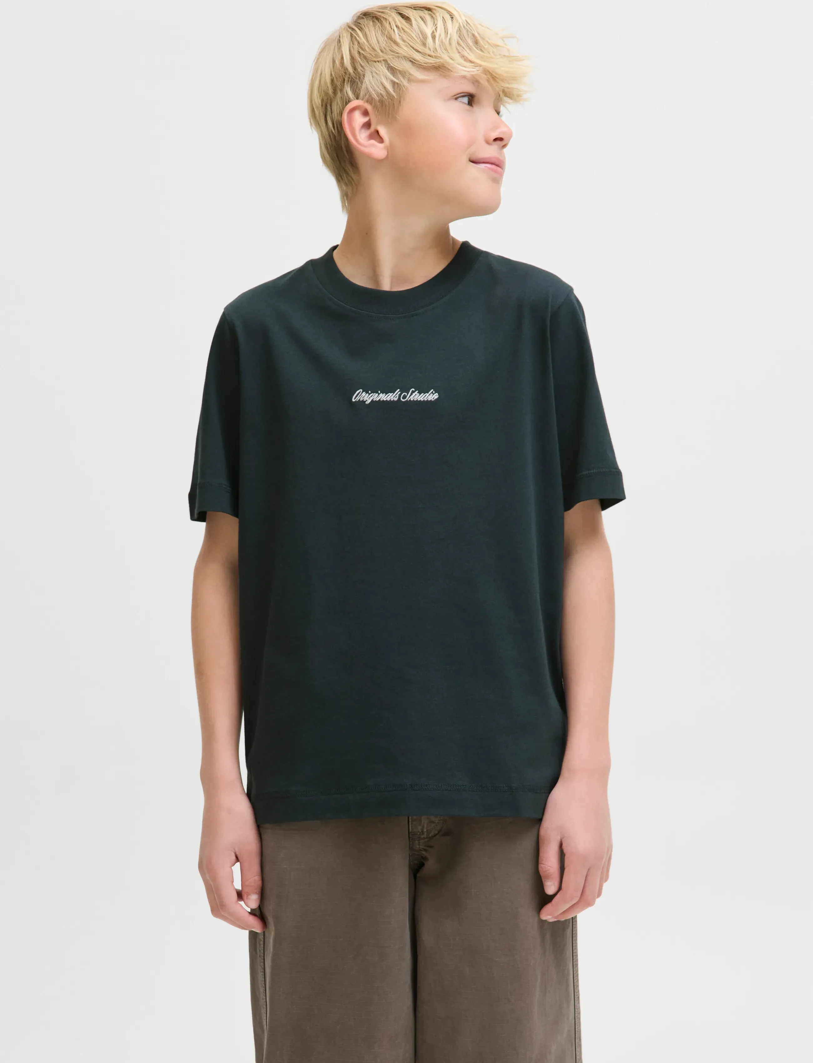 Jack & Jones - JORNORREBRO EMB TEE SS CN NOOS JNR - t-krekli ar īsām piedurknēm - forest river - 5
