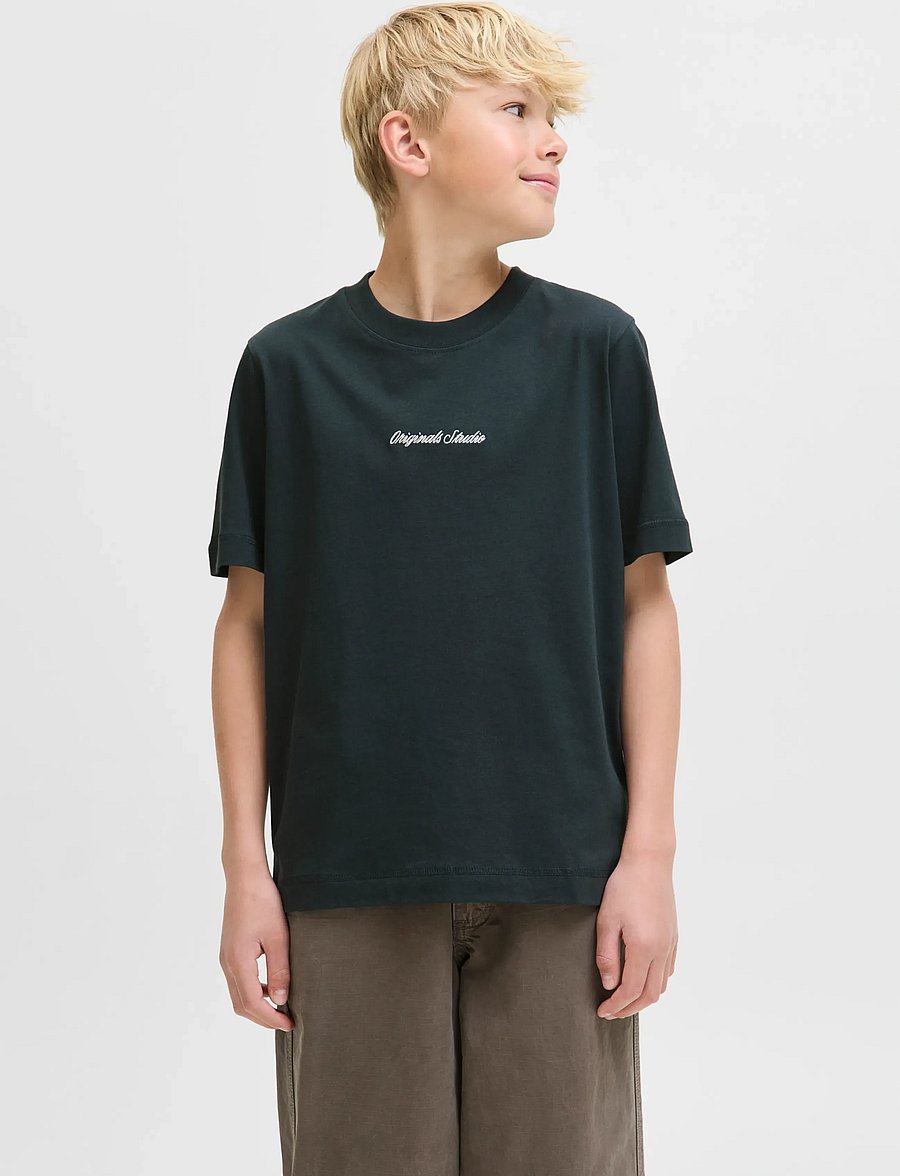 Jack & Jones - JORNORREBRO EMB TEE SS CN NOOS JNR - t-krekli ar īsām piedurknēm - forest river - 5