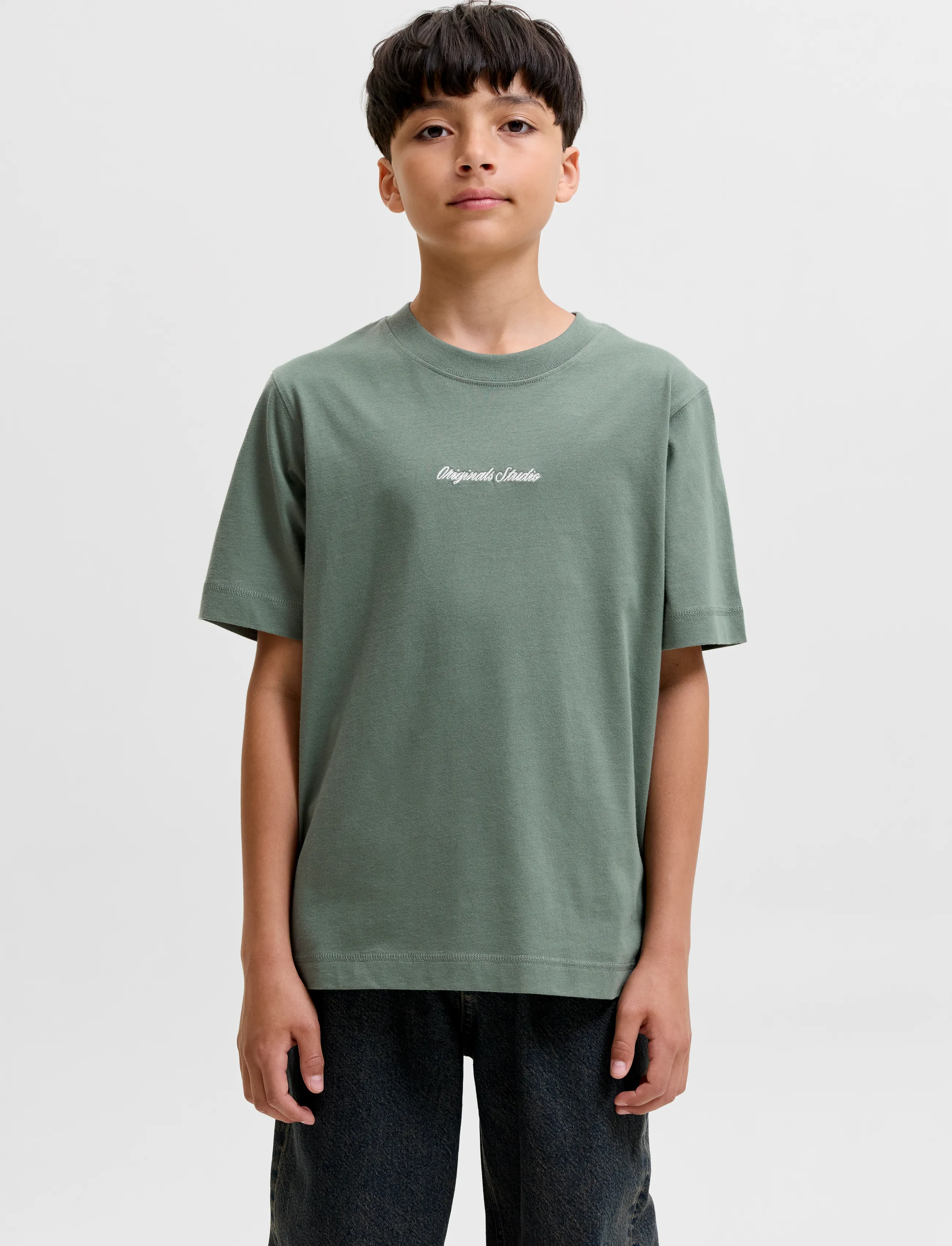 Jack & Jones JORNORREBRO EMB TEE SS CN NOOS JNR - T-särgid - LAUREL WREATH / green