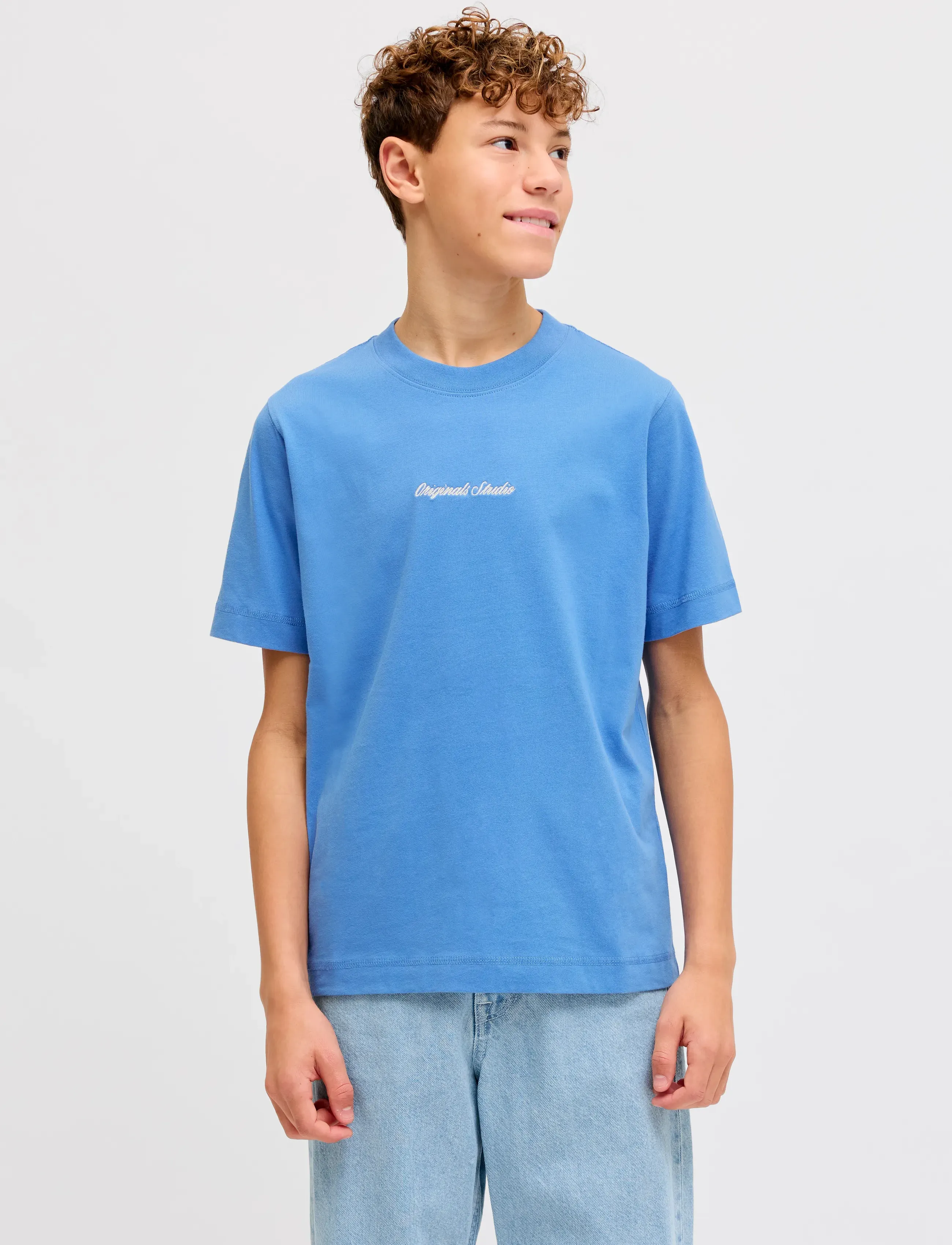 Jack & Jones JORNORREBRO EMB TEE SS CN NOOS JNR - Topper & T-skjorter - MARINA / blue