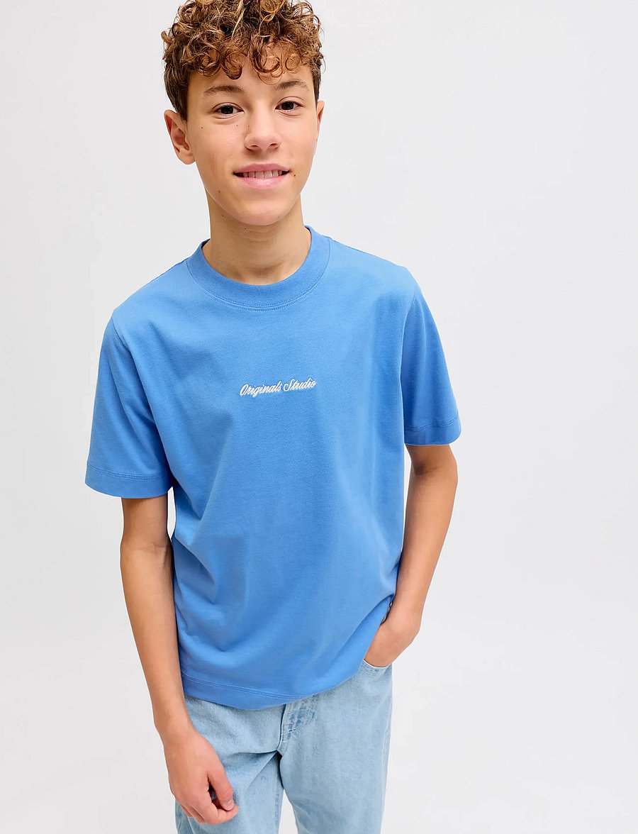 Jack & Jones - JORNORREBRO EMB TEE SS CN NOOS JNR - kurzärmelige - marina - 5