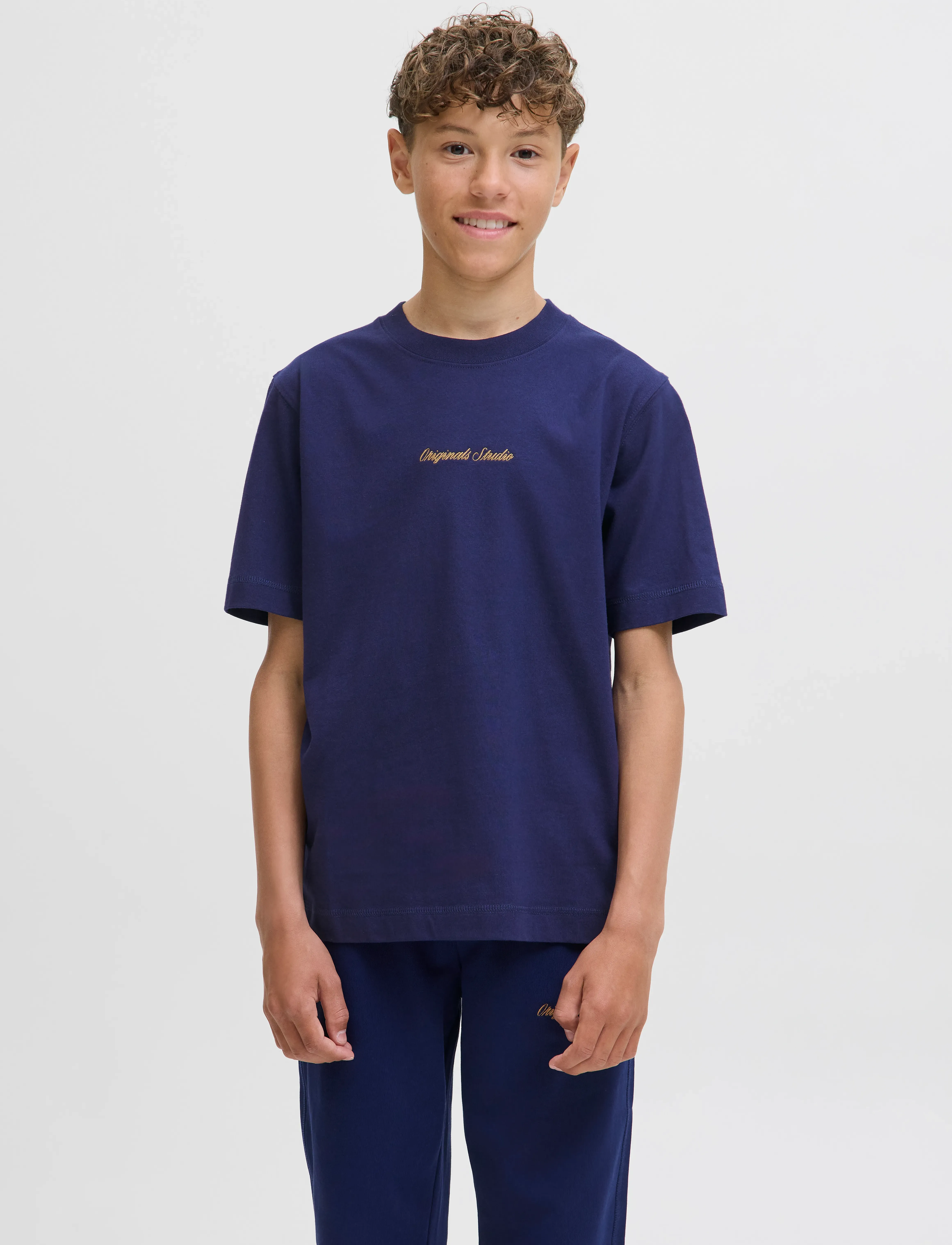 Jack & Jones JORNORREBRO EMB TEE SS CN NOOS JNR - Yläosat - OCEAN CAVERN / navy