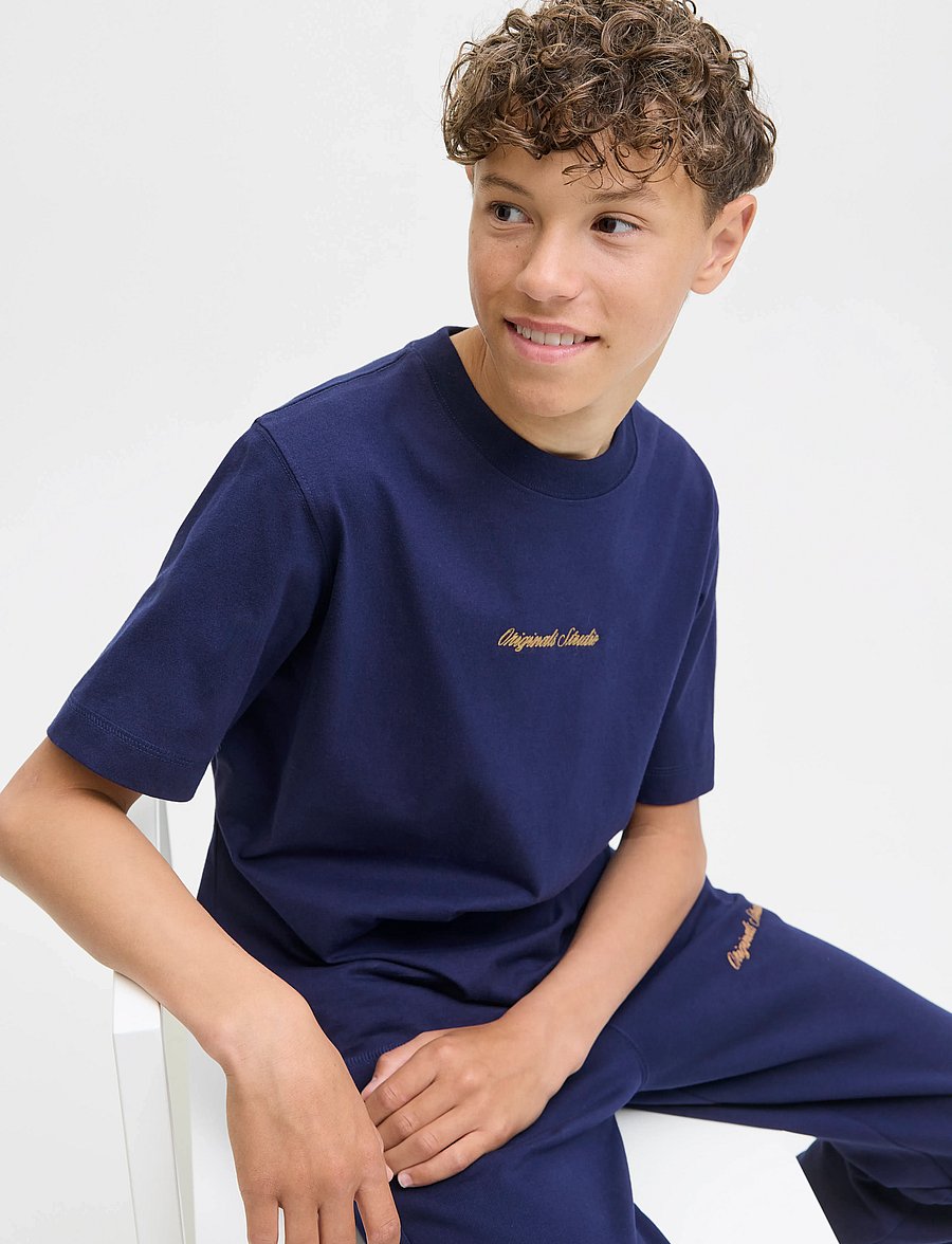 Jack & Jones - JORNORREBRO EMB TEE SS CN NOOS JNR - kurzärmelige - ocean cavern - 4