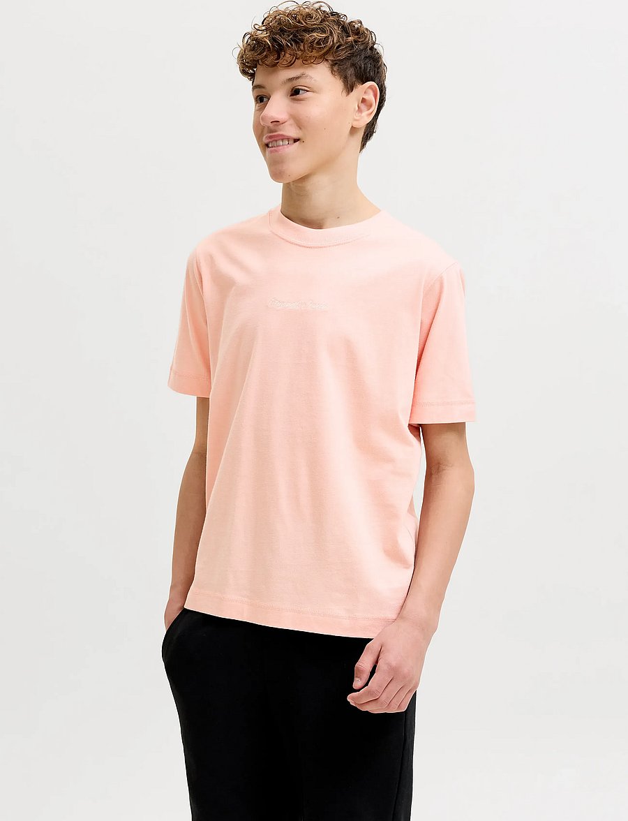 Jack & Jones - JORNORREBRO EMB TEE SS CN NOOS JNR - lühikeste varrukatega t-särgid - peach melba - 0