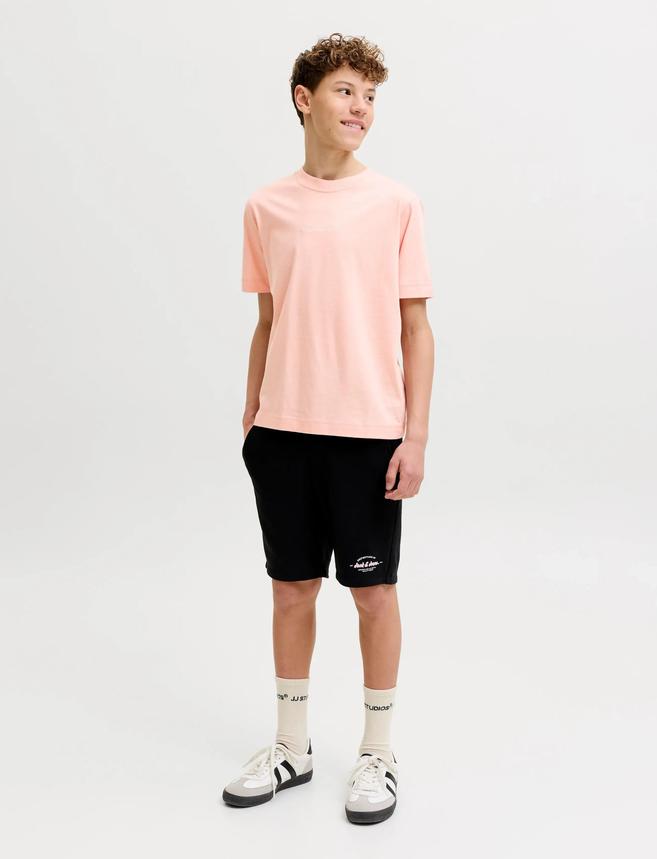 Jack & Jones - JORNORREBRO EMB TEE SS CN NOOS JNR - lühikeste varrukatega t-särgid - peach melba - 3