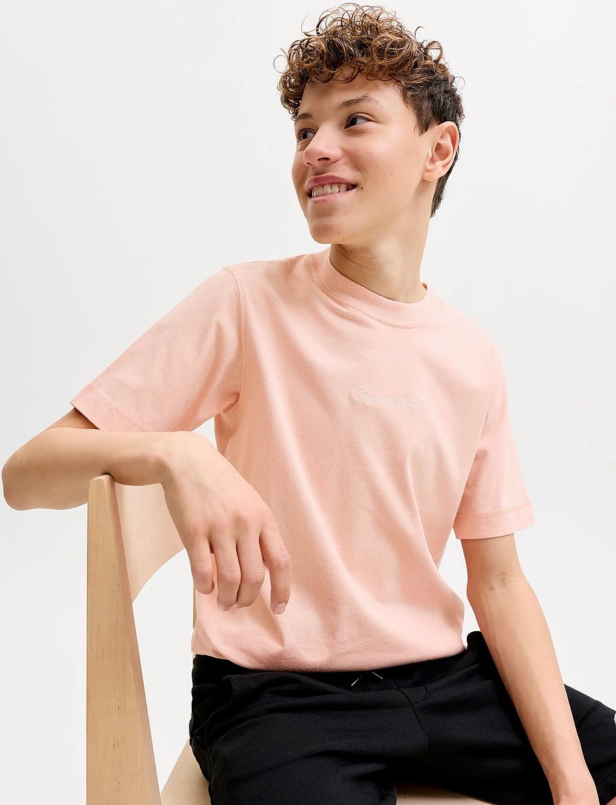 Jack & Jones - JORNORREBRO EMB TEE SS CN NOOS JNR - lühikeste varrukatega t-särgid - peach melba - 5