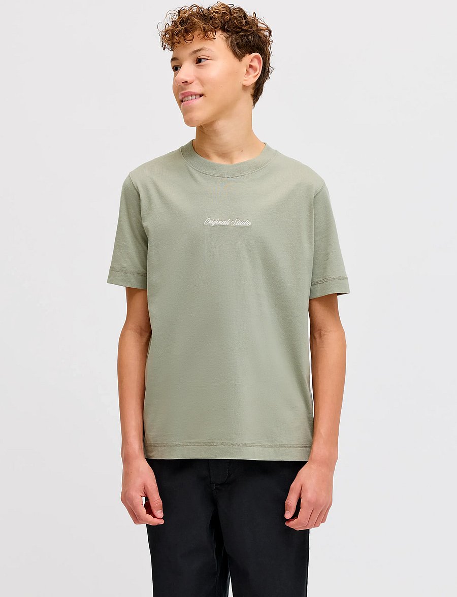 Jack & Jones - JORNORREBRO EMB TEE SS CN NOOS JNR - lühikeste varrukatega t-särgid - seagrass - 0