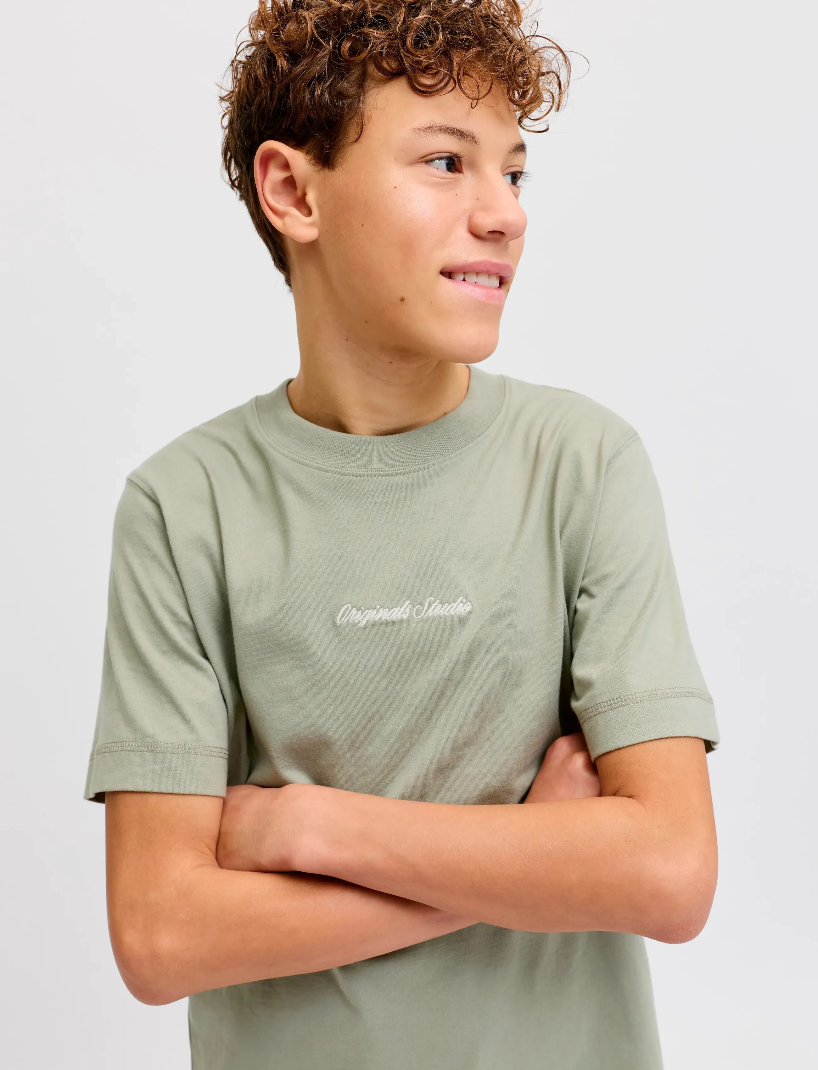Jack & Jones - JORNORREBRO EMB TEE SS CN NOOS JNR - kortærmede t-shirts - seagrass - 4
