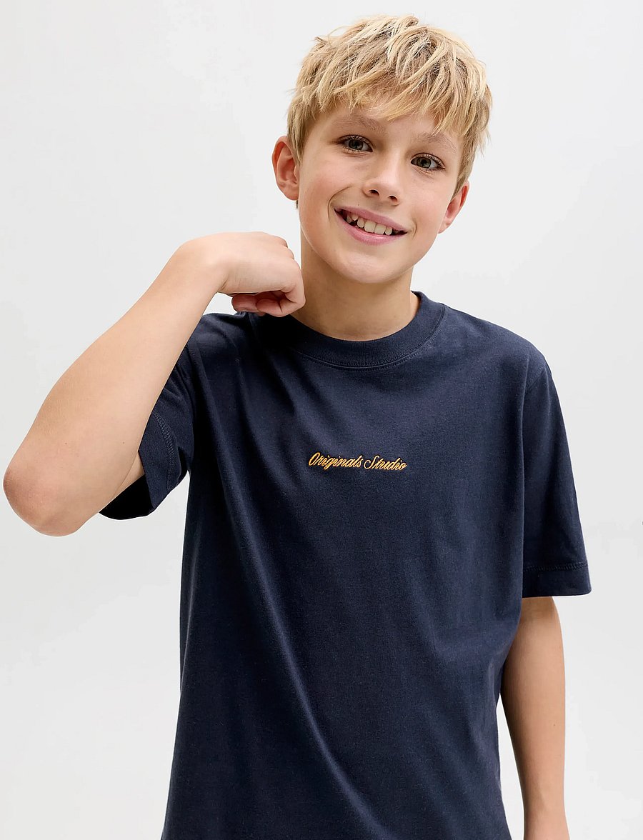 Jack & Jones - JORNORREBRO EMB TEE SS CN NOOS JNR - lühikeste varrukatega t-särgid - sky captain - 5