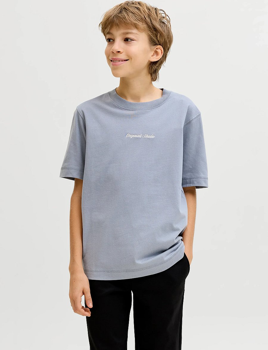 Jack & Jones - JORNORREBRO EMB TEE SS CN NOOS JNR - lühikeste varrukatega t-särgid - tradewinds - 0