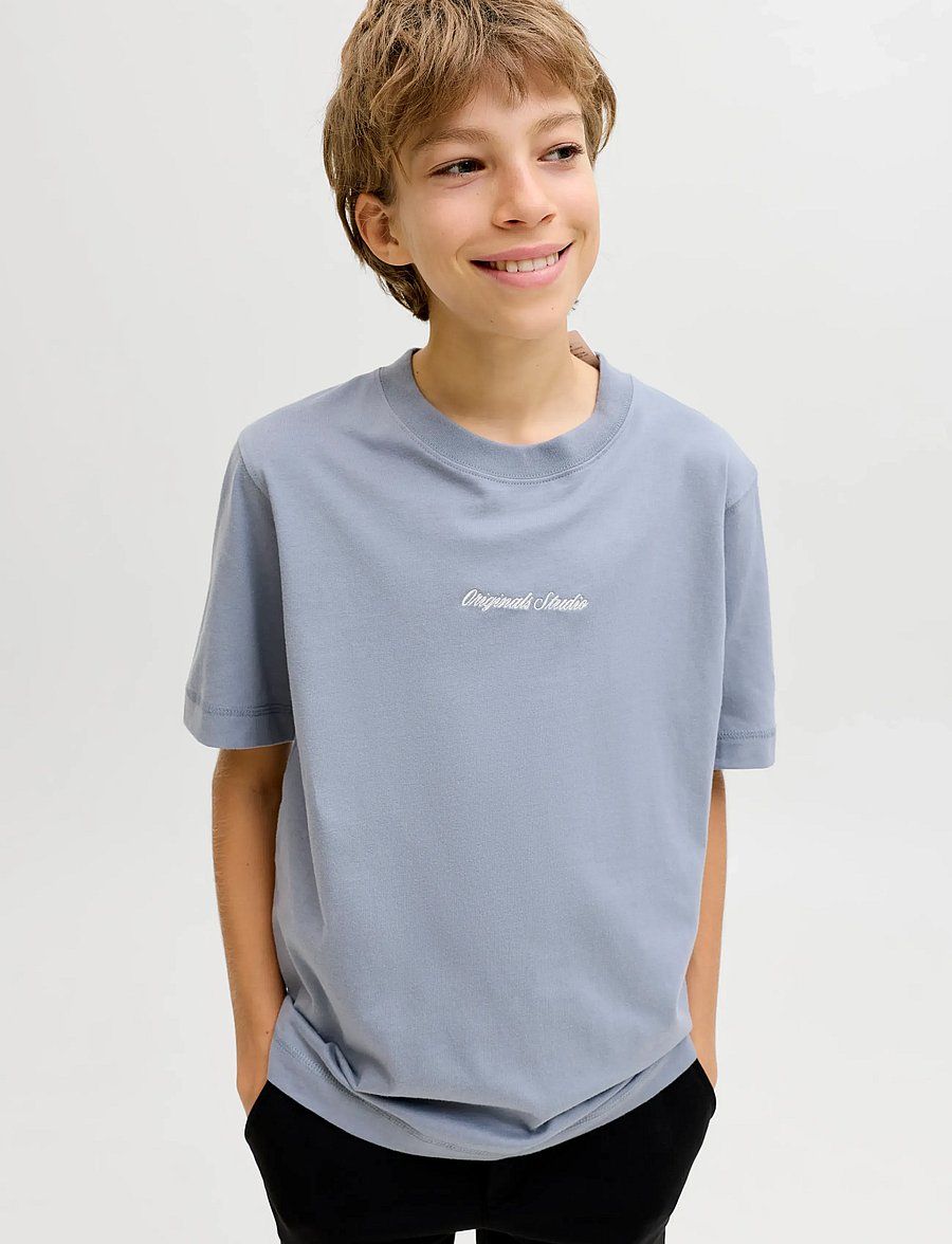 Jack & Jones - JORNORREBRO EMB TEE SS CN NOOS JNR - lühikeste varrukatega t-särgid - tradewinds - 5