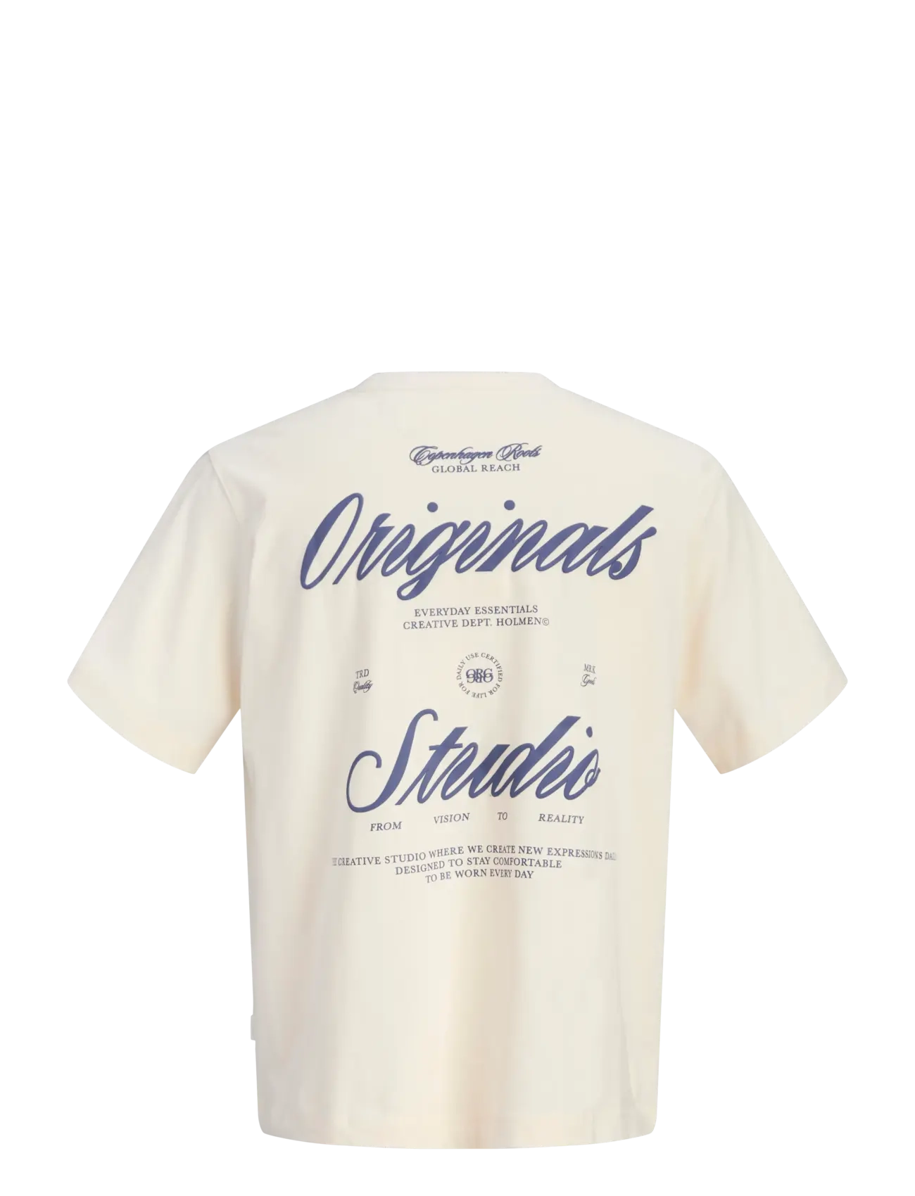 Jack & Jones - JORNORREBRO TYPO TEE SS CREW NECK SN JNR - kortærmede t-shirts - antique white - 2