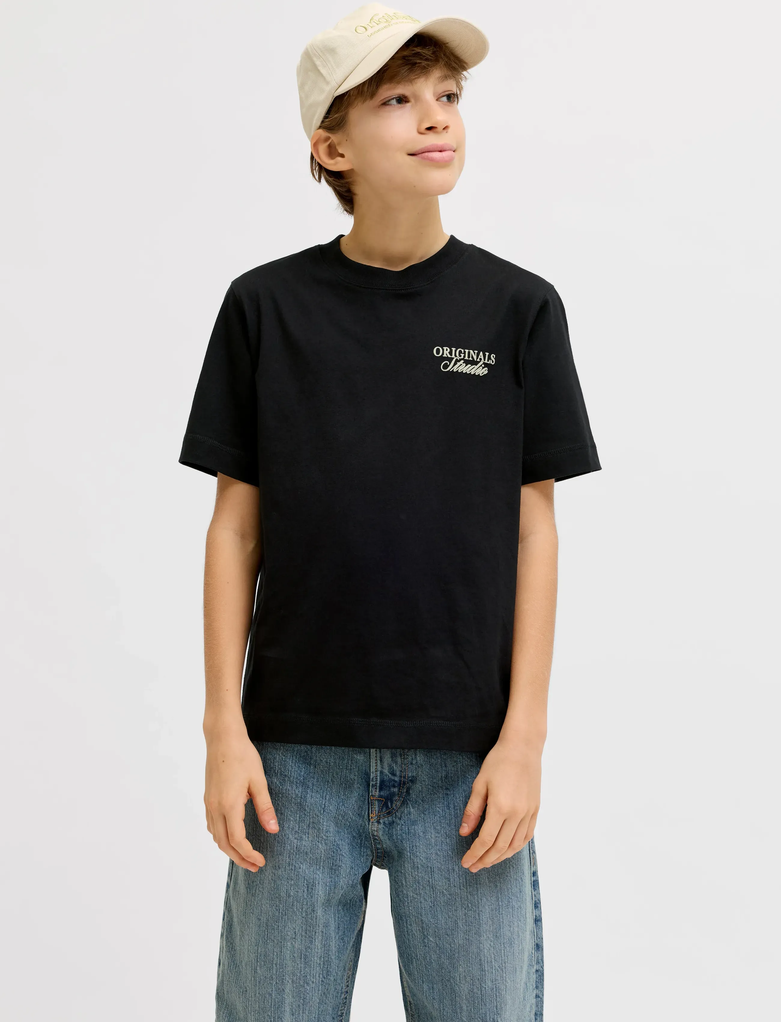 Jack & Jones JORNORREBRO TYPO TEE SS CREW NECK SN JNR - Kortärmade t-shirts - BLACK / black