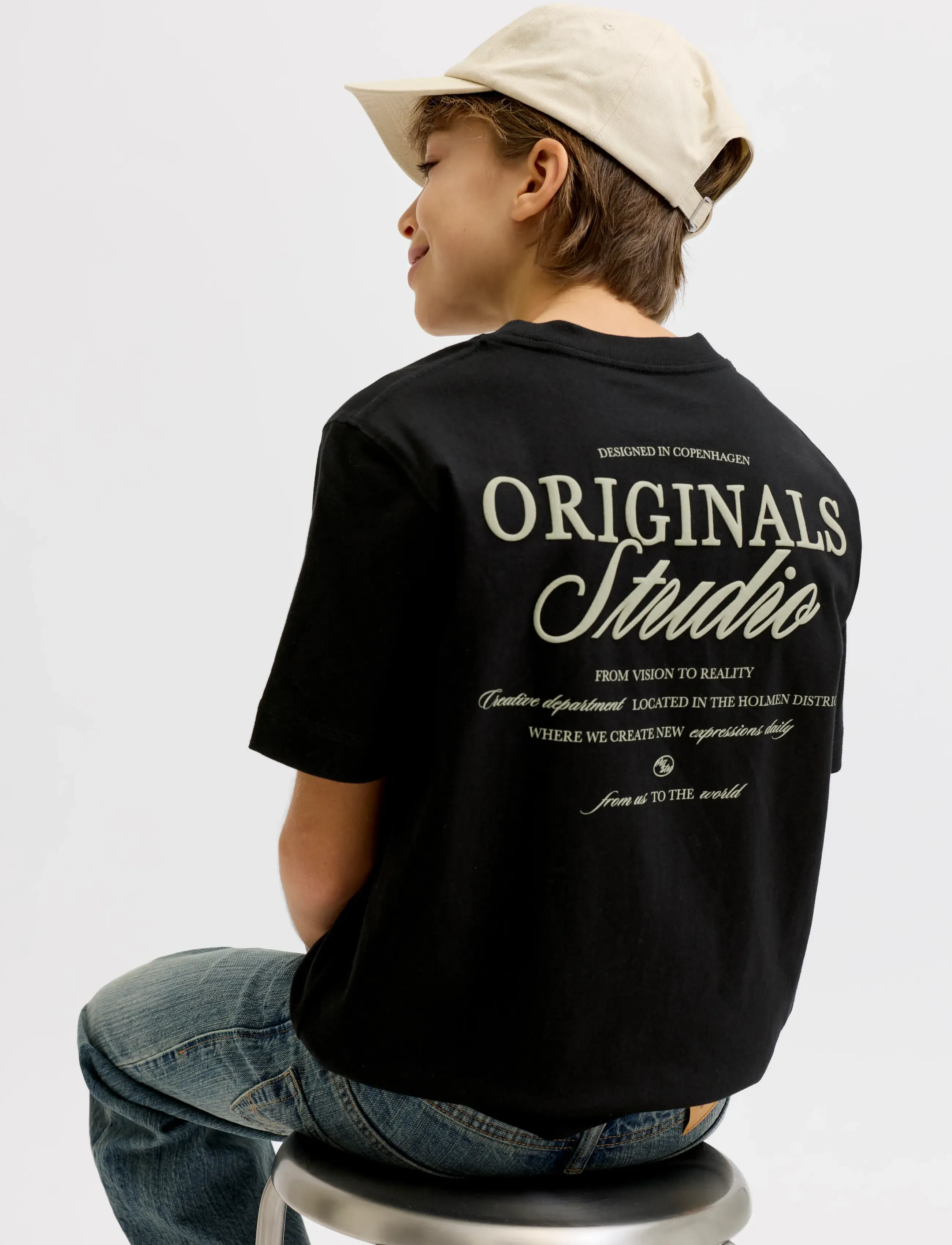 Jack & Jones - JORNORREBRO TYPO TEE SS CREW NECK SN JNR - kortærmede t-shirts - black - 5