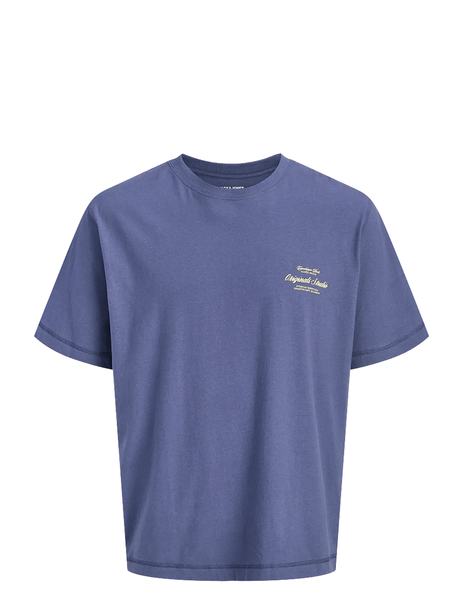 Jack & Jones - JORNORREBRO TYPO TEE SS CREW NECK SN JNR - kortærmede t-shirts - crown blue - 1
