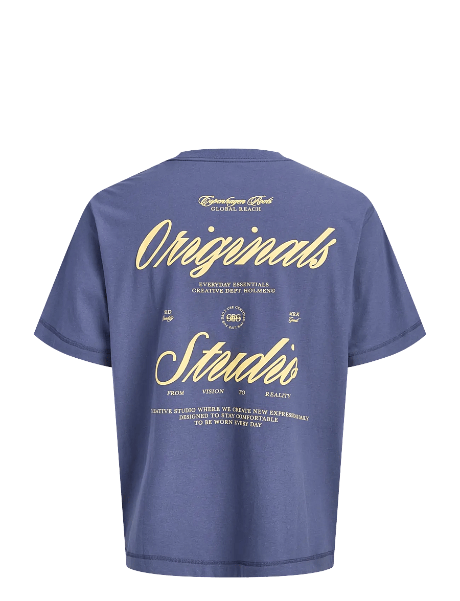 Jack & Jones - JORNORREBRO TYPO TEE SS CREW NECK SN JNR - kortærmede t-shirts - crown blue - 2
