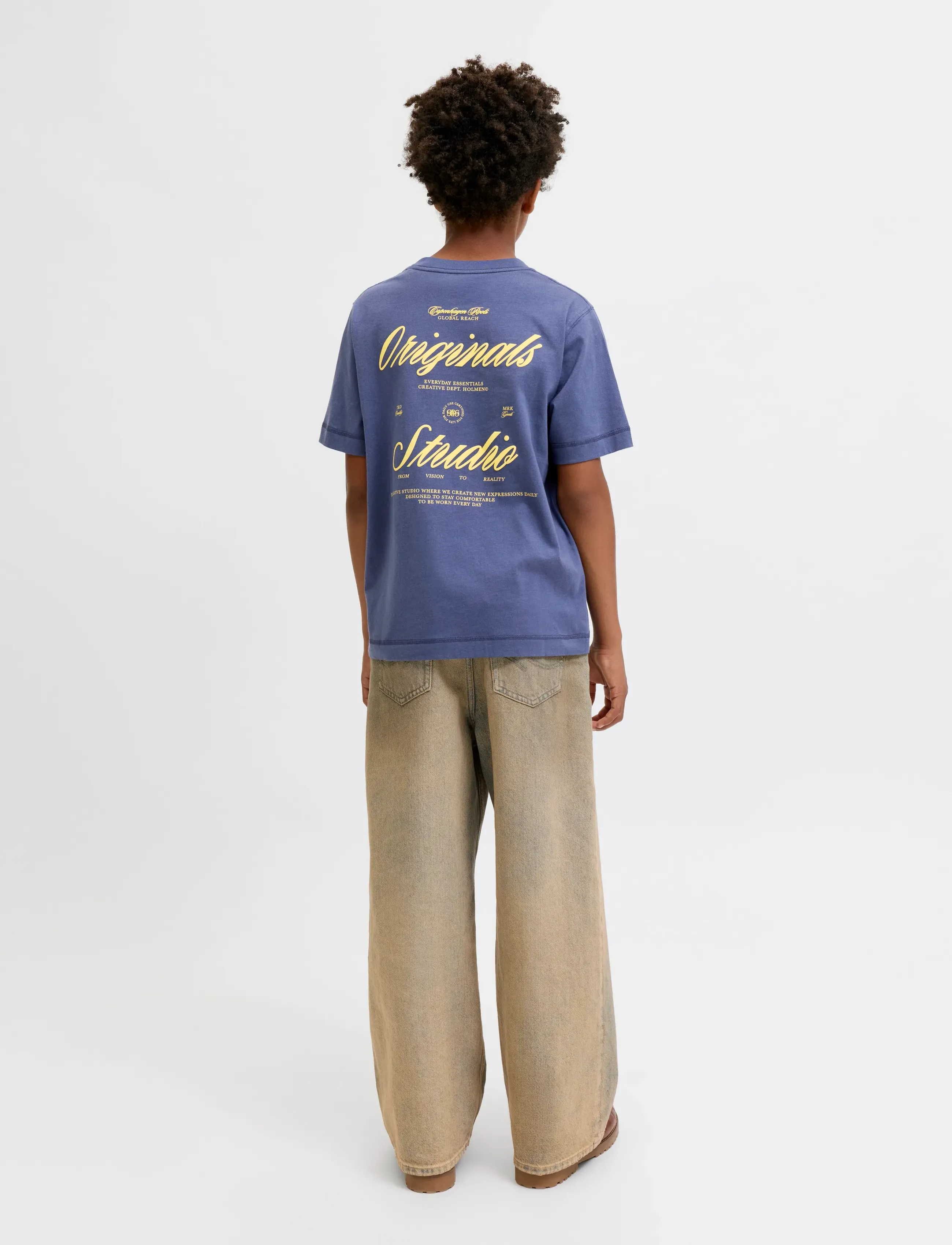 Jack & Jones - JORNORREBRO TYPO TEE SS CREW NECK SN JNR - kortærmede t-shirts - crown blue - 3