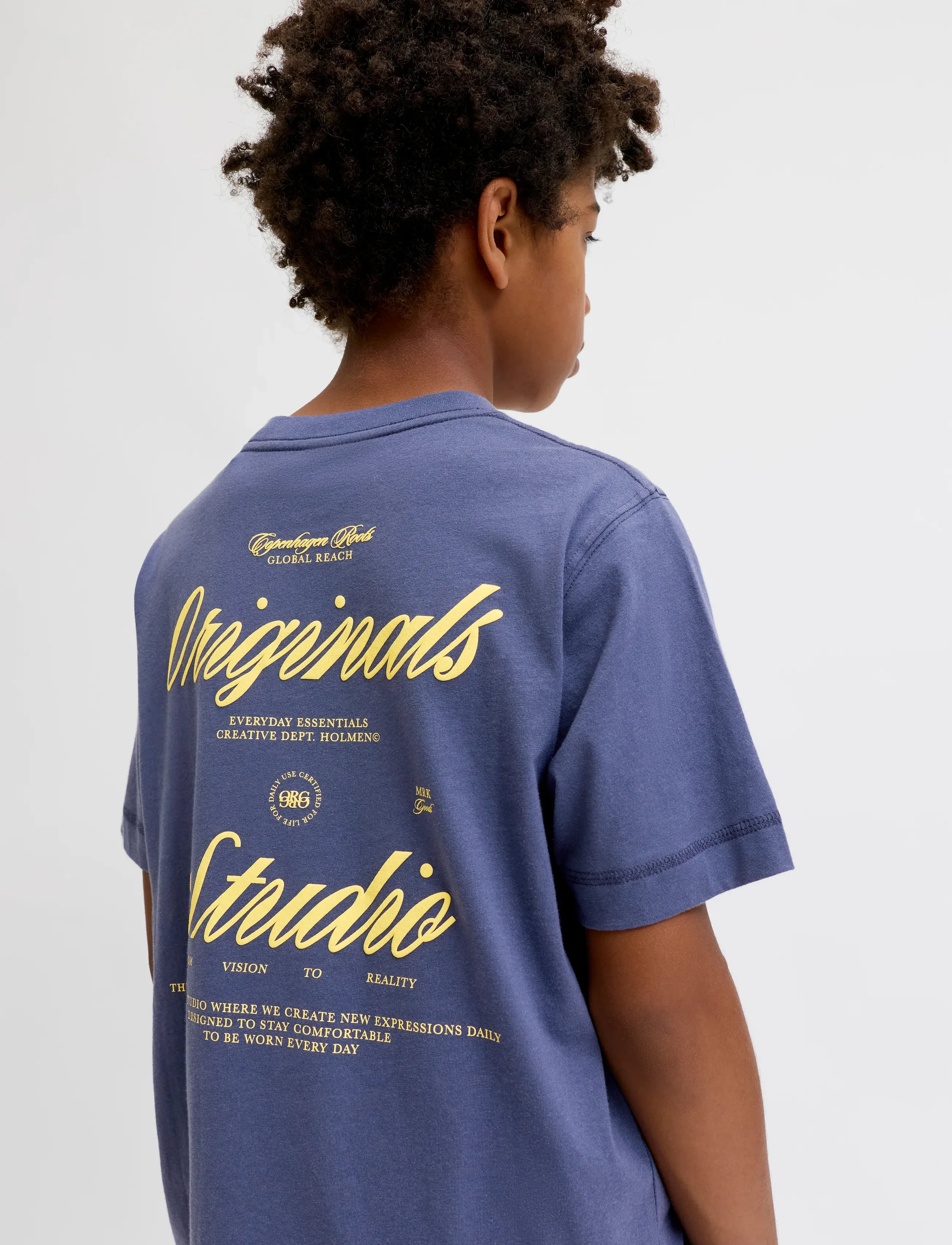 Jack & Jones - JORNORREBRO TYPO TEE SS CREW NECK SN JNR - kortærmede t-shirts - crown blue - 5