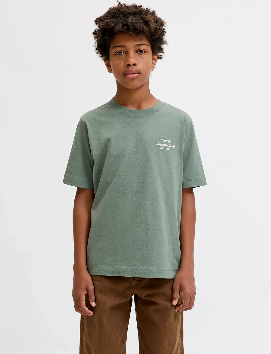 Jack & Jones - JORNORREBRO TYPO TEE SS CREW NECK SN JNR - kortærmede t-shirts - laurel wreath - 0