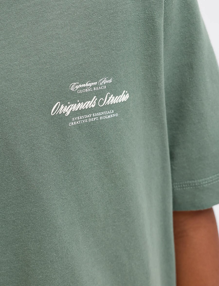 Jack & Jones - JORNORREBRO TYPO TEE SS CREW NECK SN JNR - kortærmede t-shirts - laurel wreath - 5