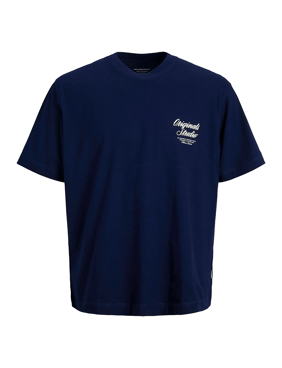 Jack & Jones - JORNORREBRO TYPO TEE SS CREW NECK SN JNR - stutterma bolir - ocean cavern - 1