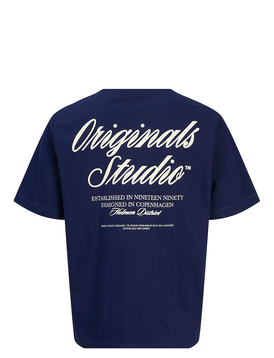 Jack & Jones - JORNORREBRO TYPO TEE SS CREW NECK SN JNR - stutterma bolir - ocean cavern - 2