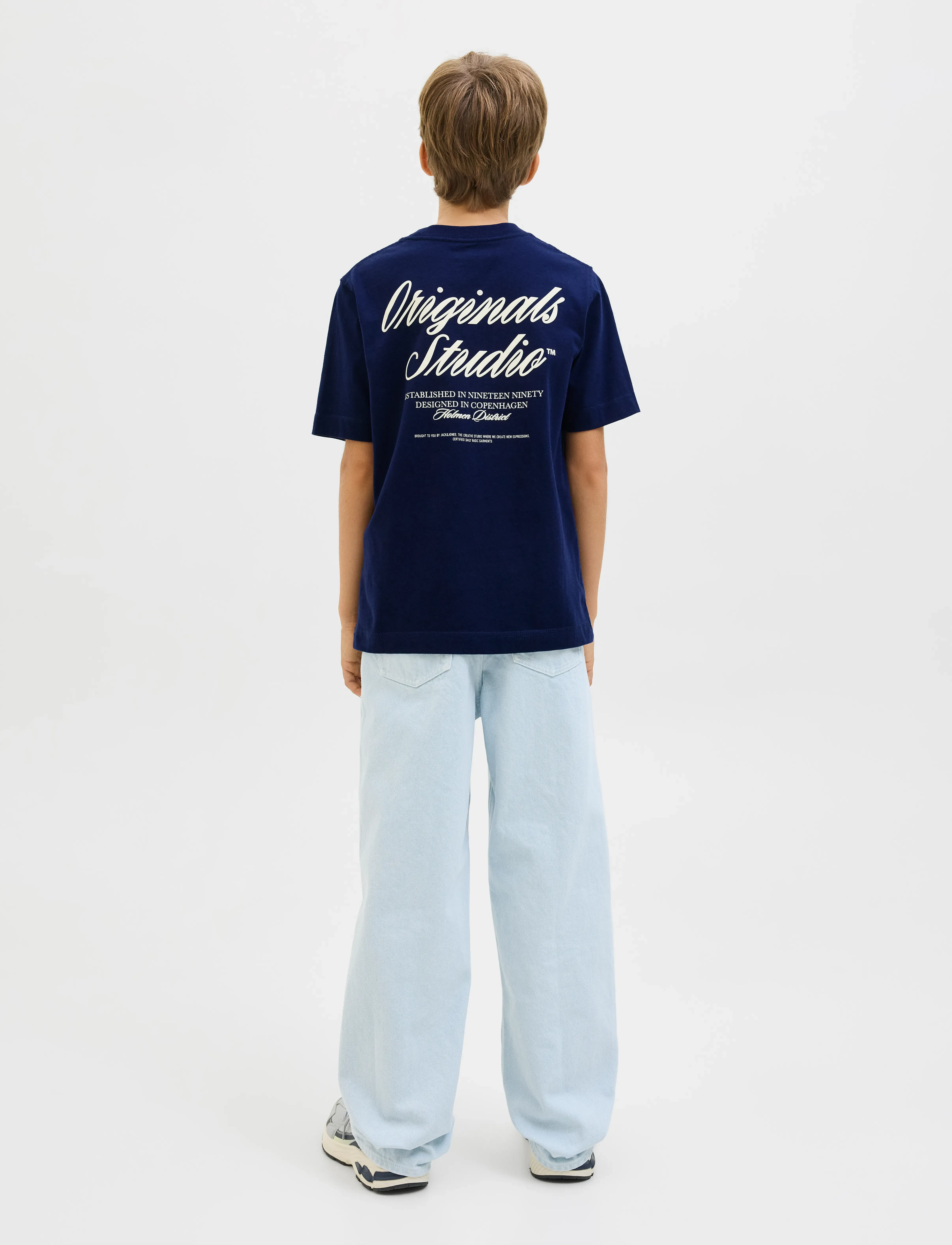 Jack & Jones - JORNORREBRO TYPO TEE SS CREW NECK SN JNR - stutterma bolir - ocean cavern - 3