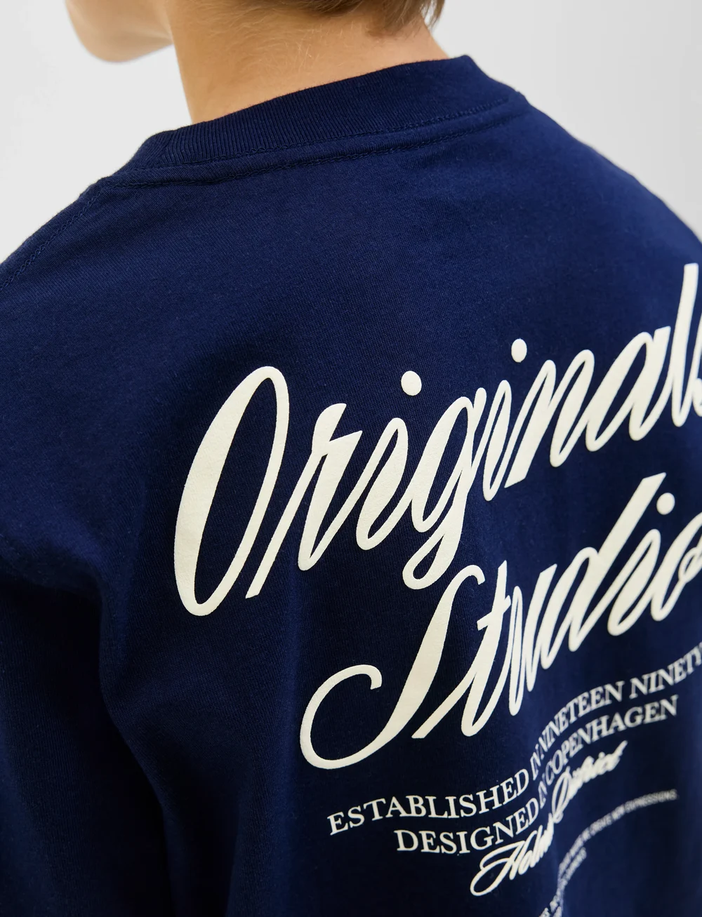 Jack & Jones - JORNORREBRO TYPO TEE SS CREW NECK SN JNR - stutterma bolir - ocean cavern - 5