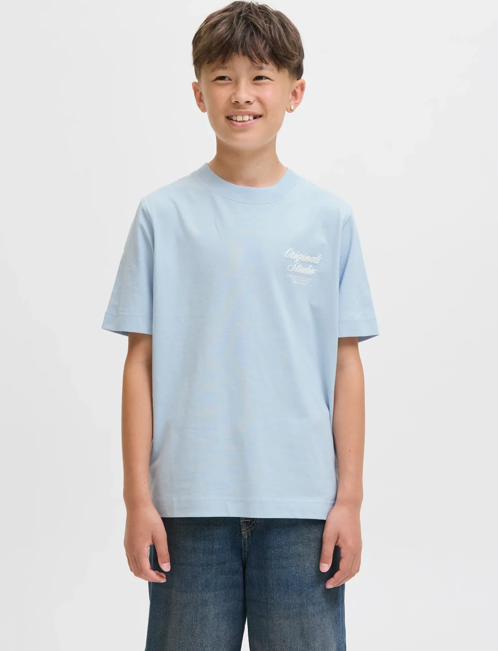 Jack & Jones - JORNORREBRO TYPO TEE SS CREW NECK SN JNR - kurzärmelige - skyway - 0