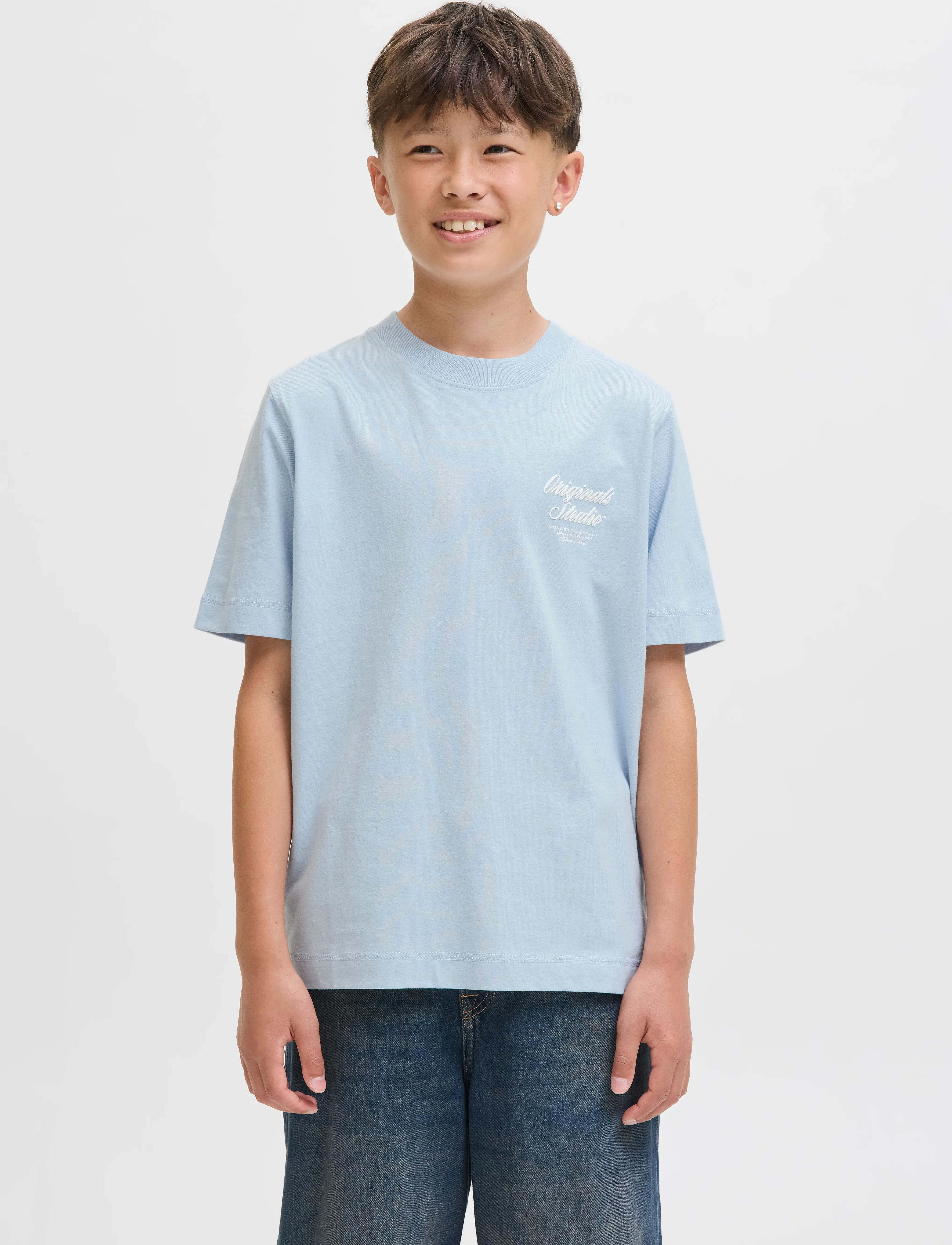 Jack & Jones JORNORREBRO TYPO TEE SS CREW NECK SN JNR - Kortærmede T-shirts - SKYWAY / blue