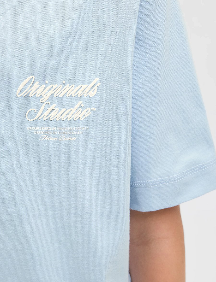 Jack & Jones - JORNORREBRO TYPO TEE SS CREW NECK SN JNR - kurzärmelige - skyway - 5