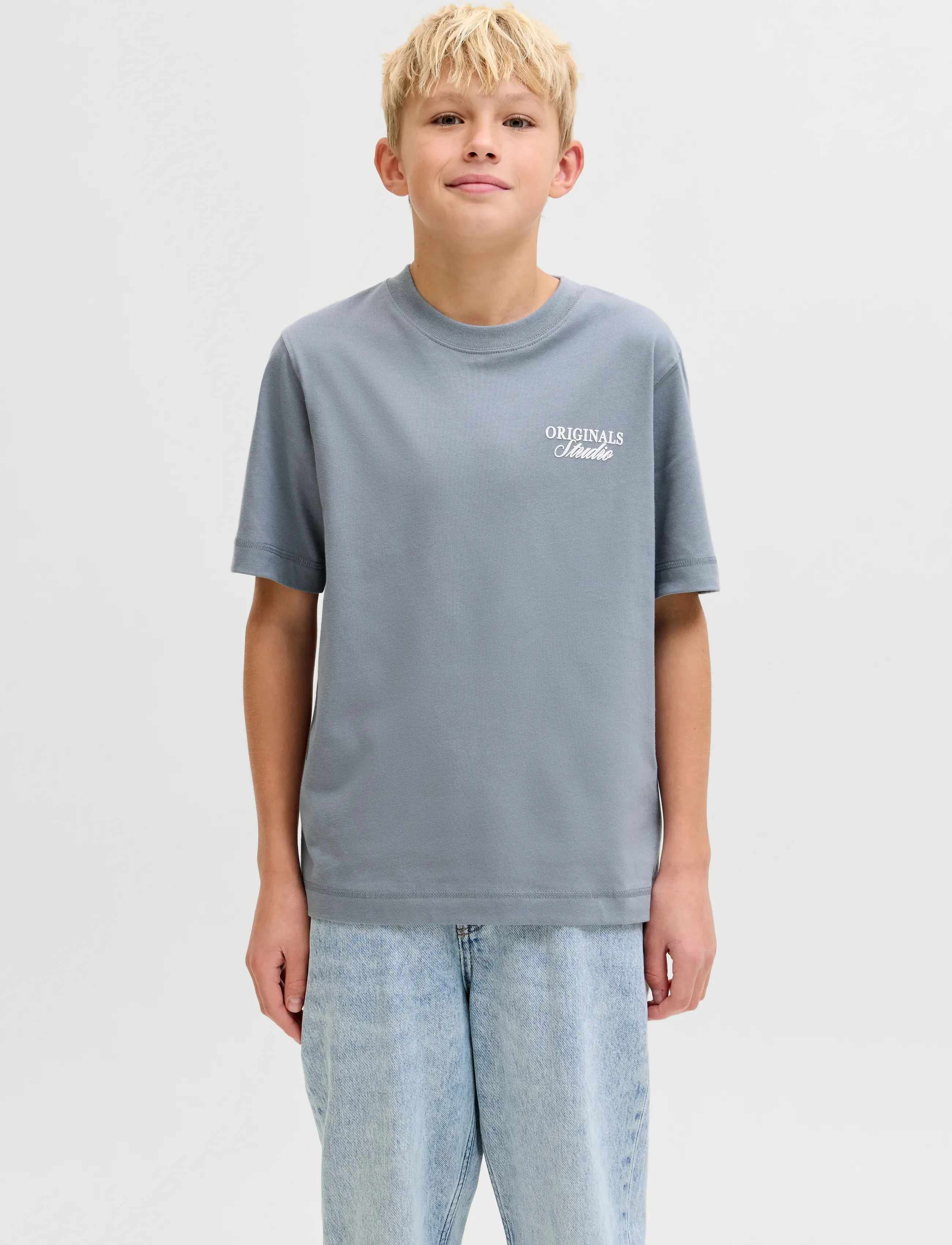 Jack & Jones JORNORREBRO TYPO TEE SS CREW NECK SN JNR - Kortärmade t-shirts - TRADEWINDS / blue